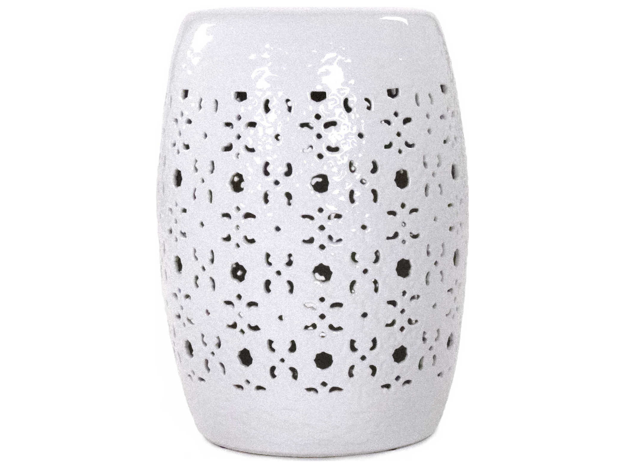 Zentique Garden White Accent Stool