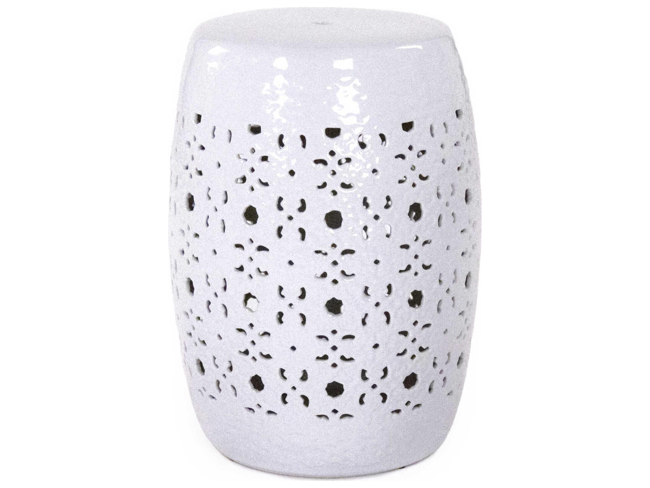 Zentique Garden White Accent Stool