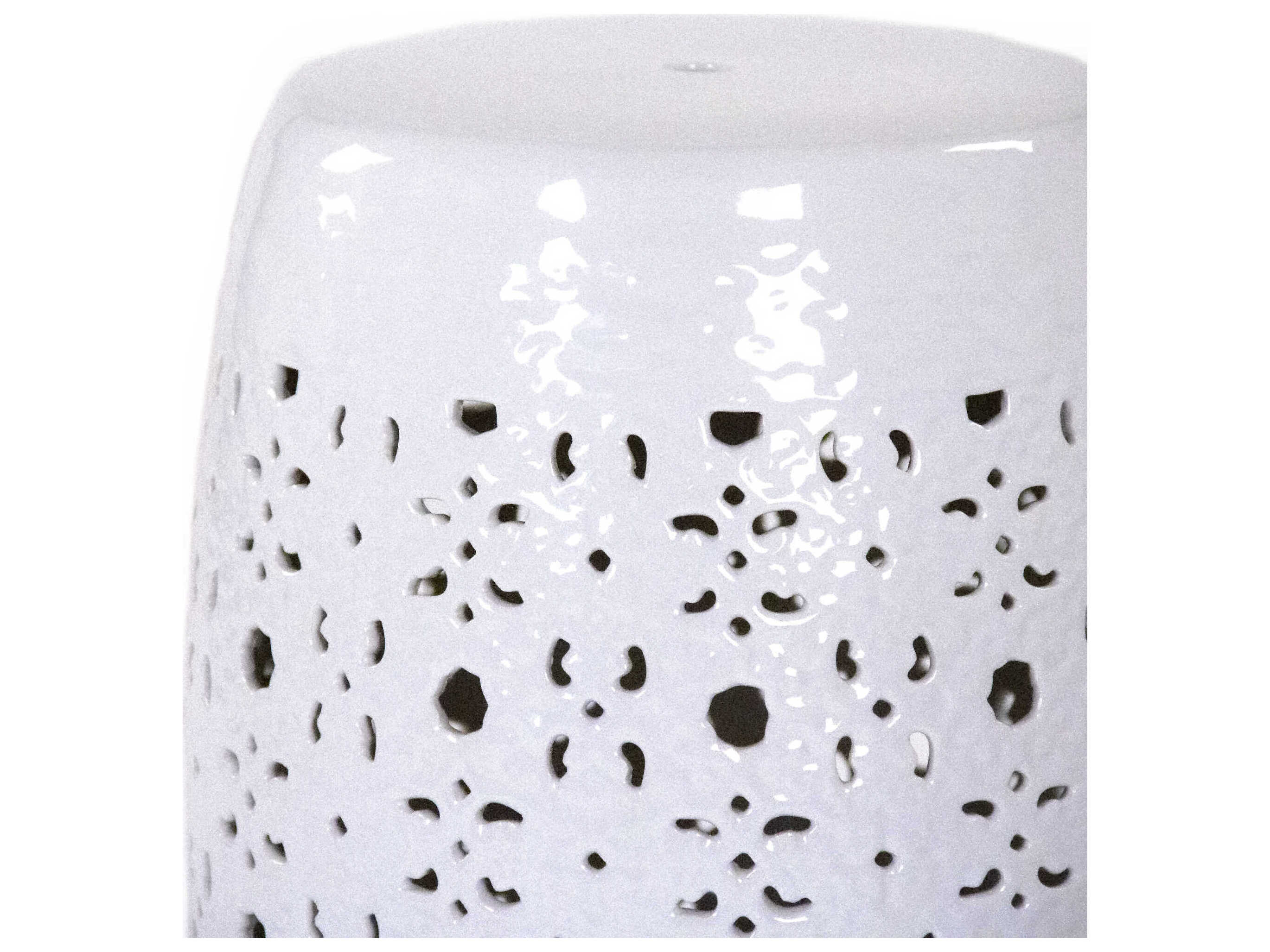 Zentique Garden White Accent Stool