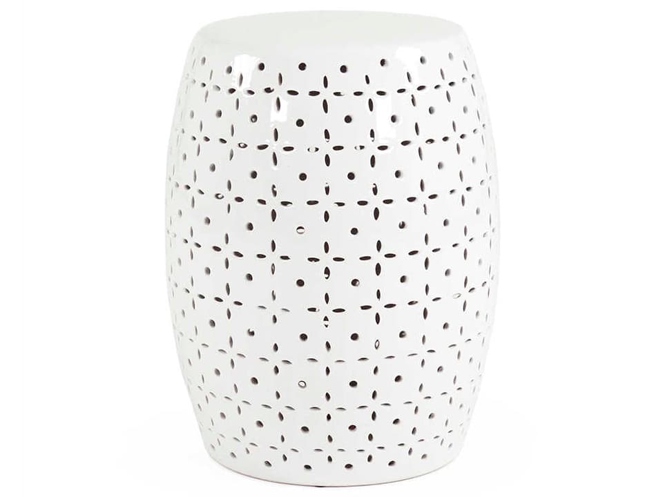 Zentique White Accent Stool