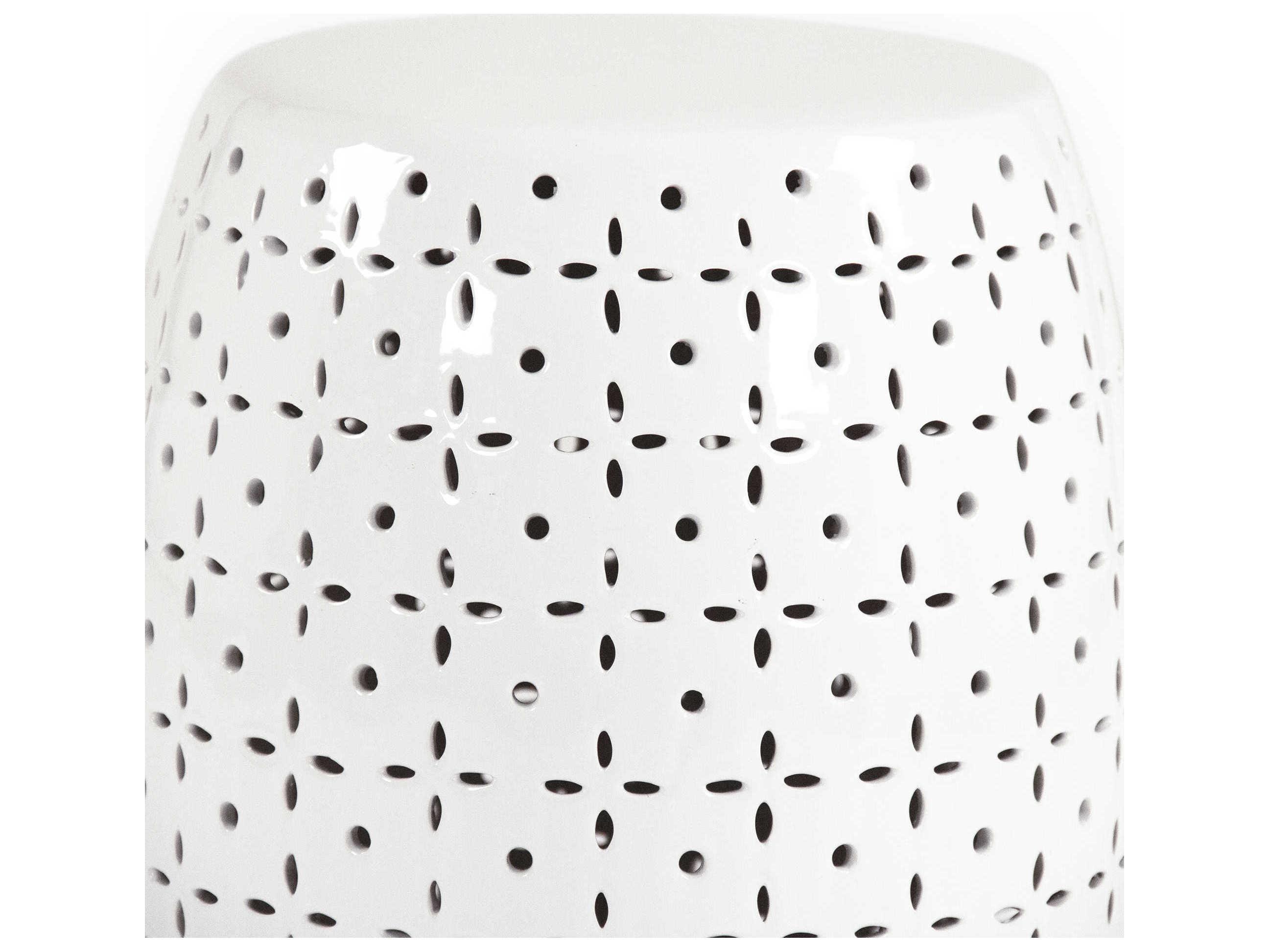 Zentique White Accent Stool