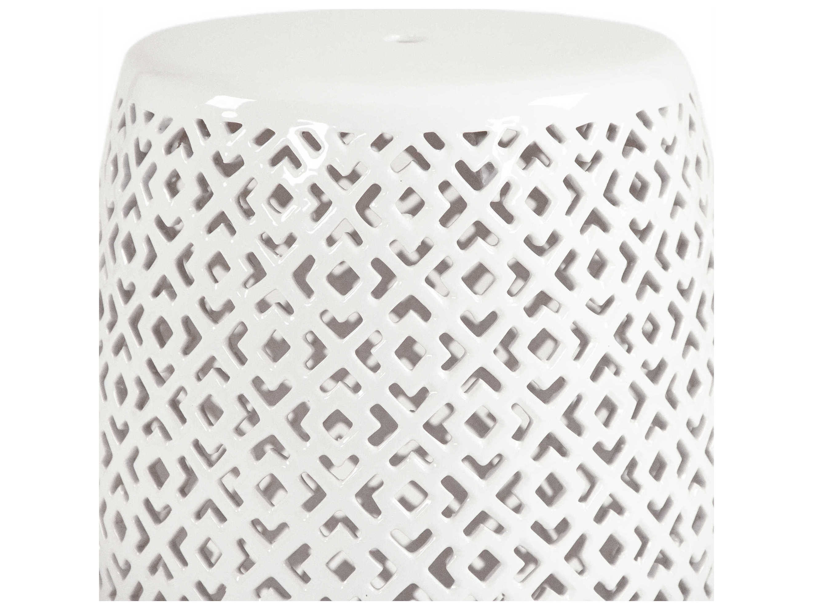 Zentique White Accent Stool