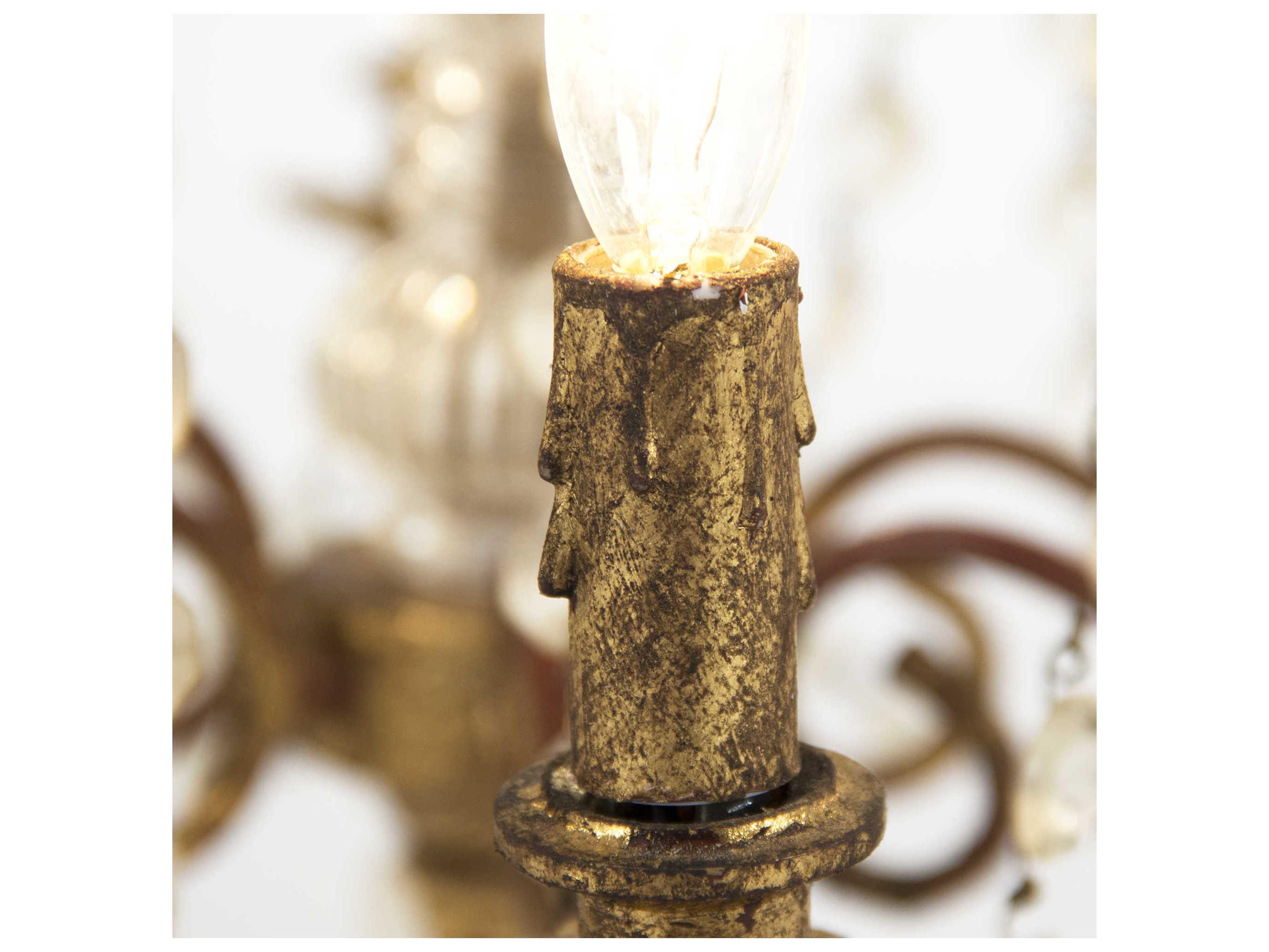 Zentique Agnes Crystal Gold Leaf Buffet Lamp