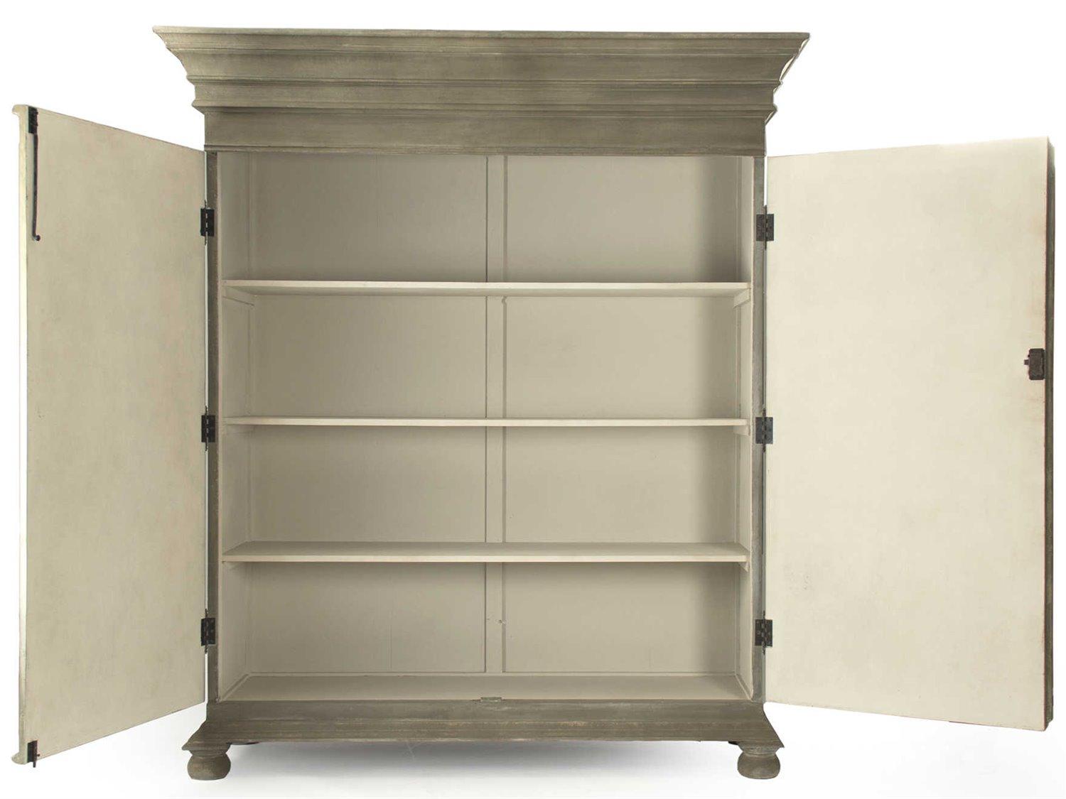 Zentique Beige Pine Wood Wardrobe Armoire