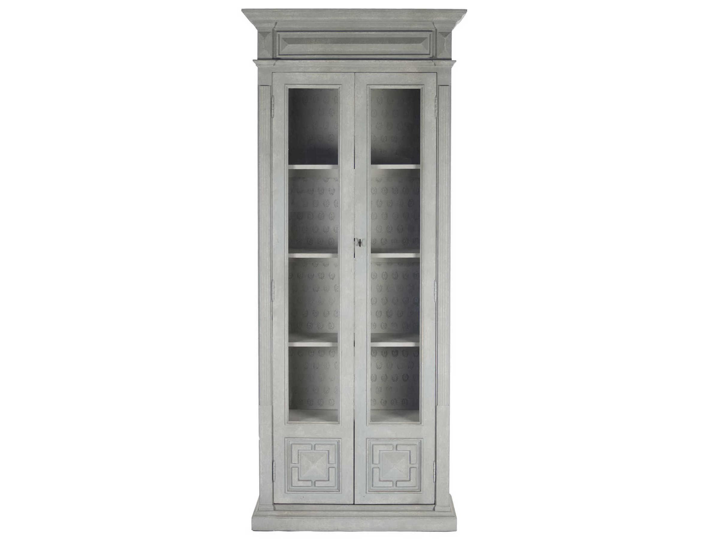 Zentique Pine Wood Palladian Blue Display Cabinet