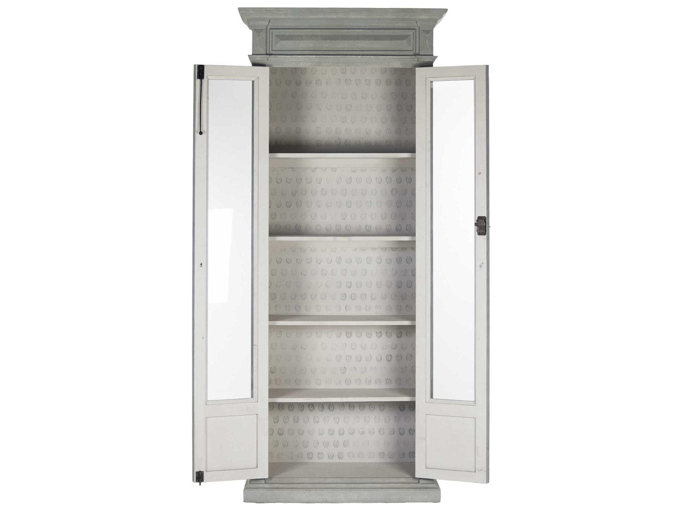 Zentique Pine Wood Palladian Blue Display Cabinet