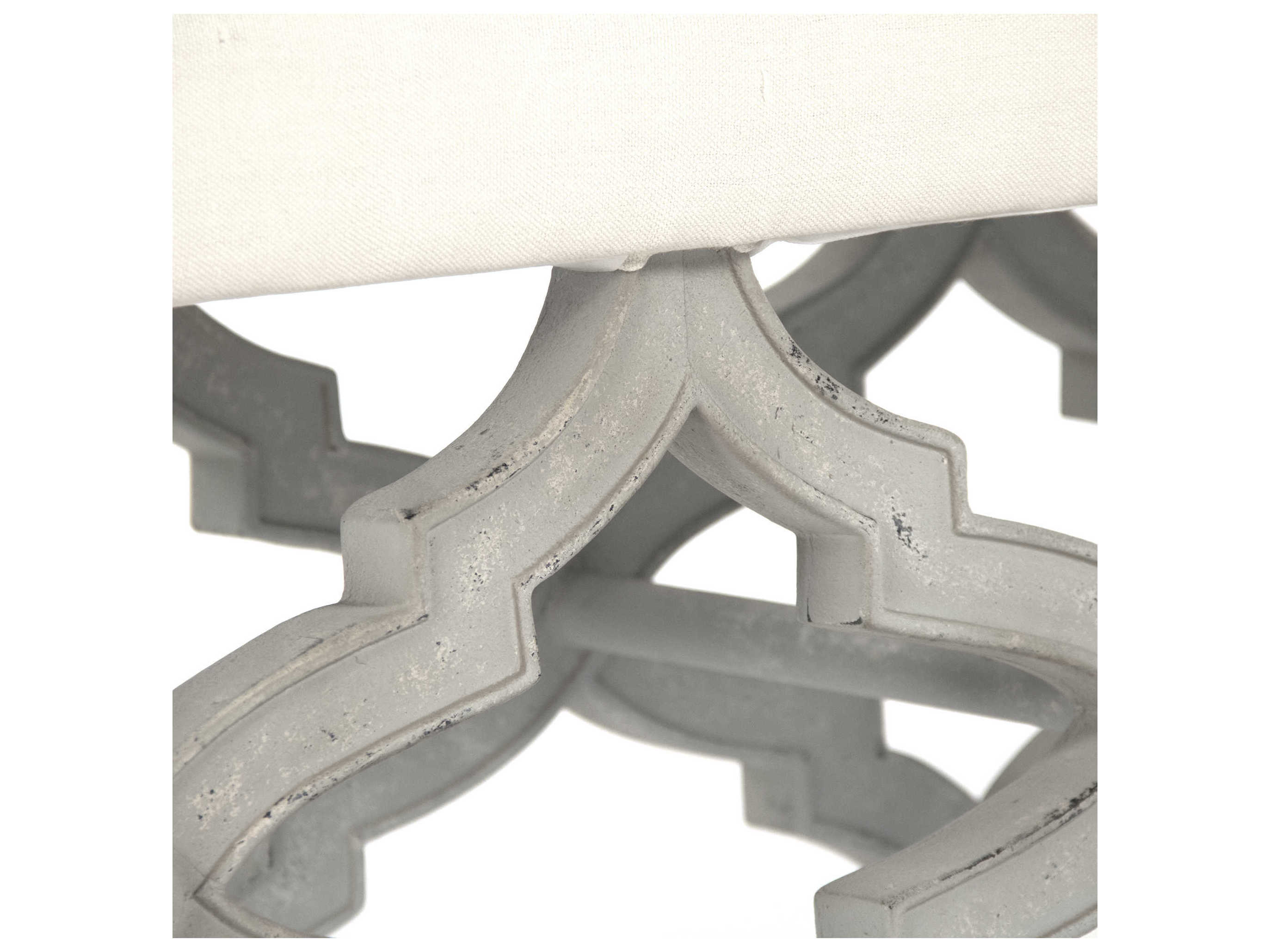 Zentique White Upholstered Accent Bench