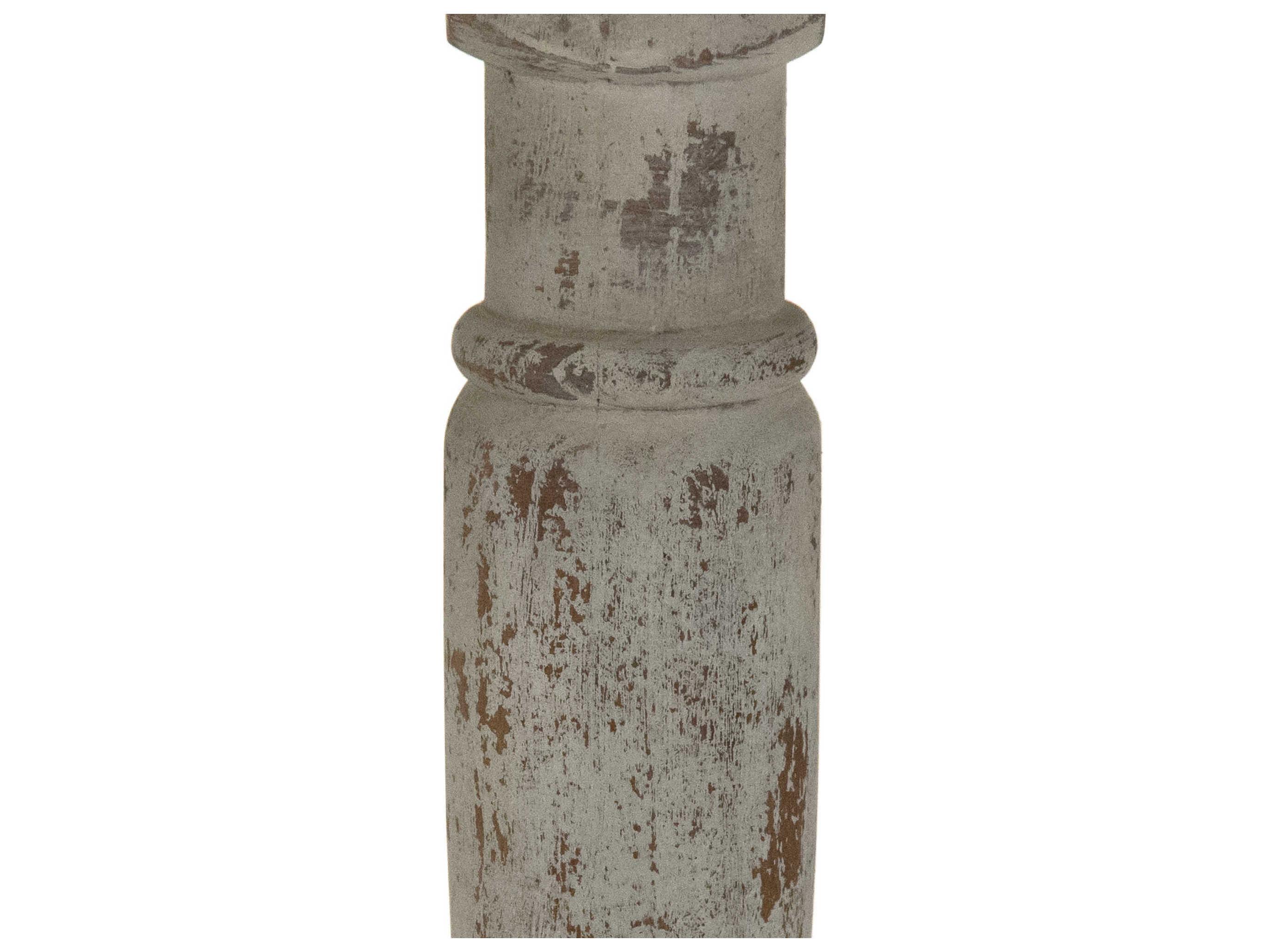 Zentique Oval Wood Natural Distressed Grey Dining Table