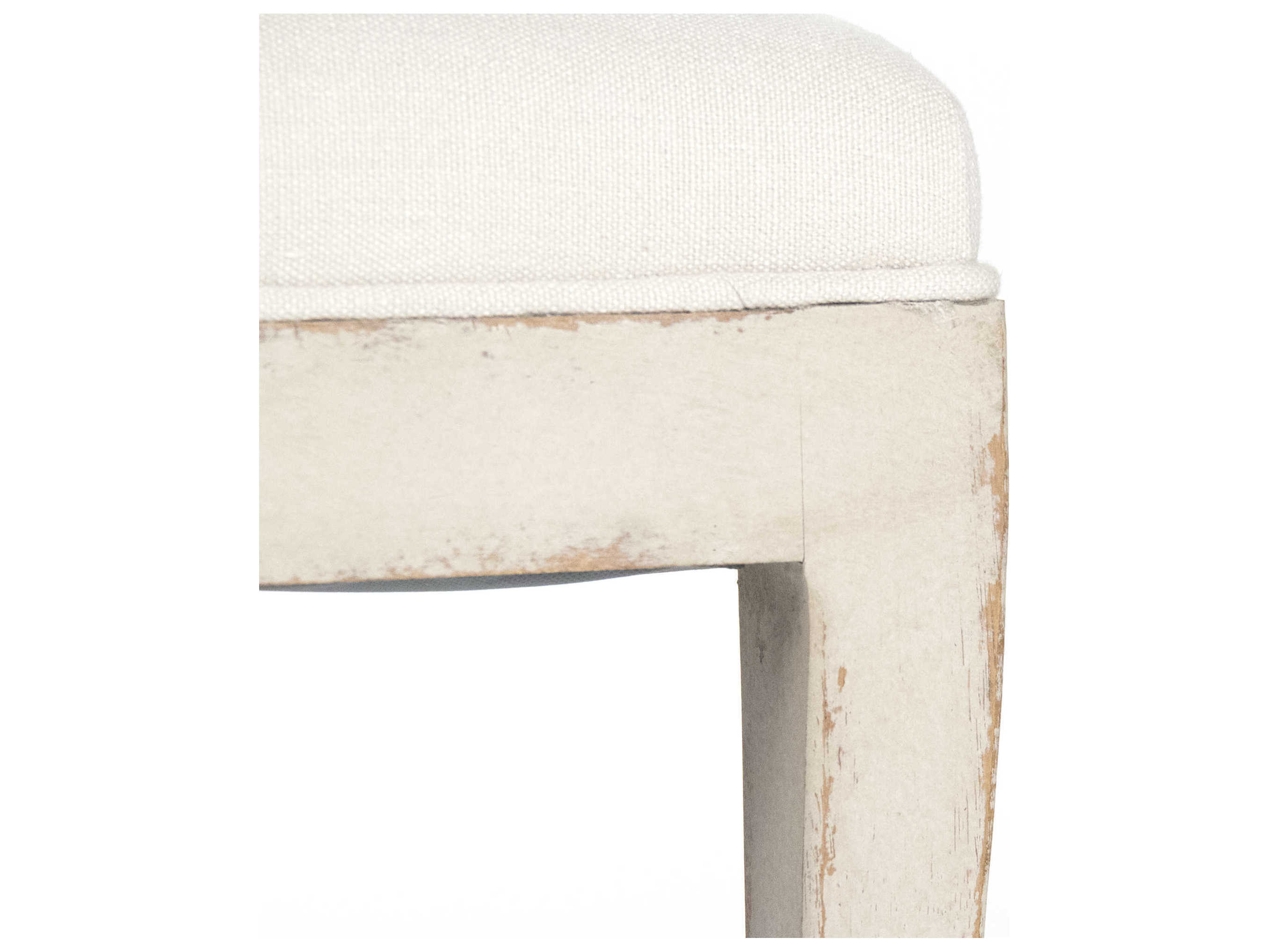 Zentique Cream Linen Upholstered Accent Bench