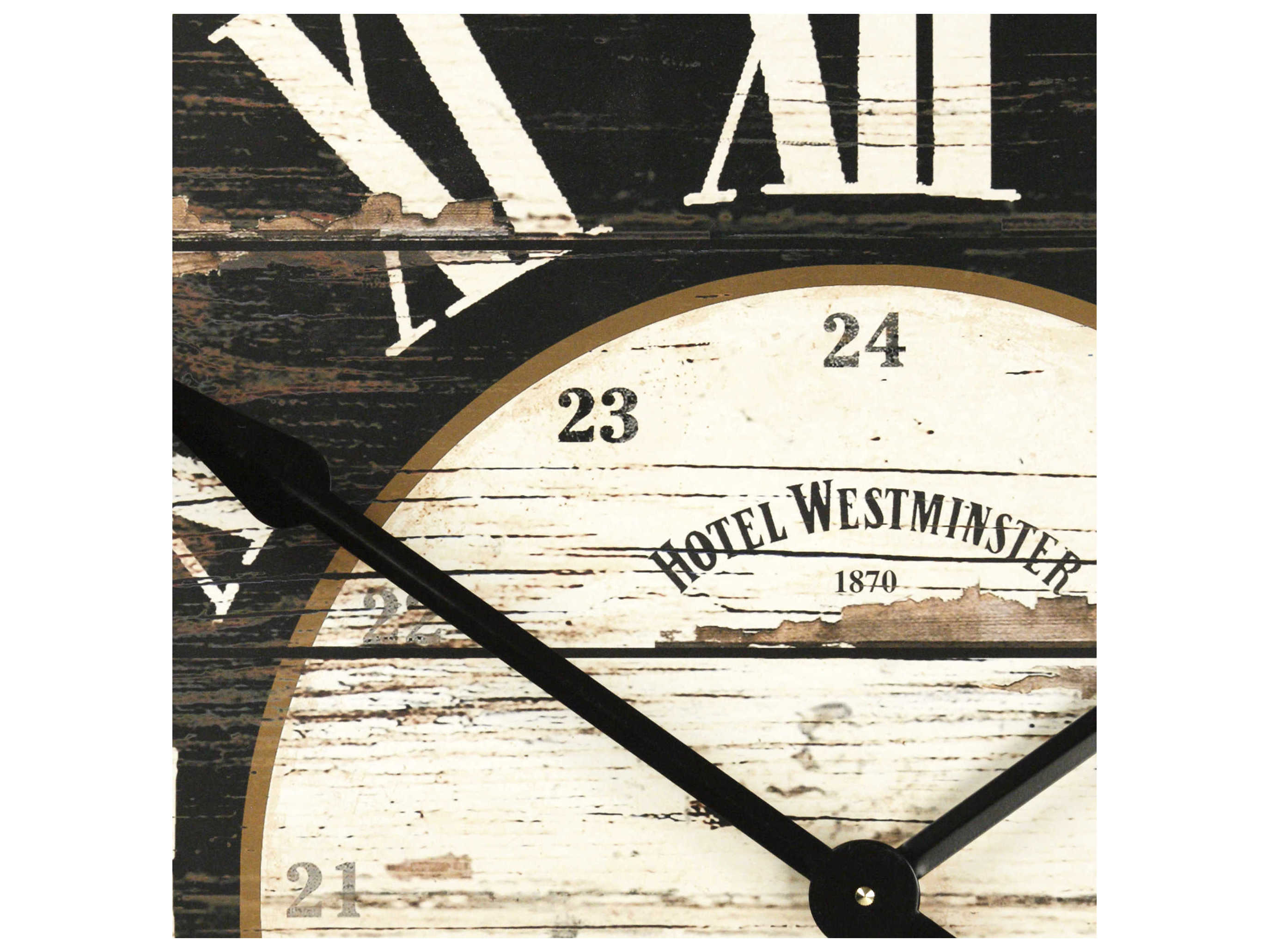 Zentique Antique Black Wooden Wall Clock