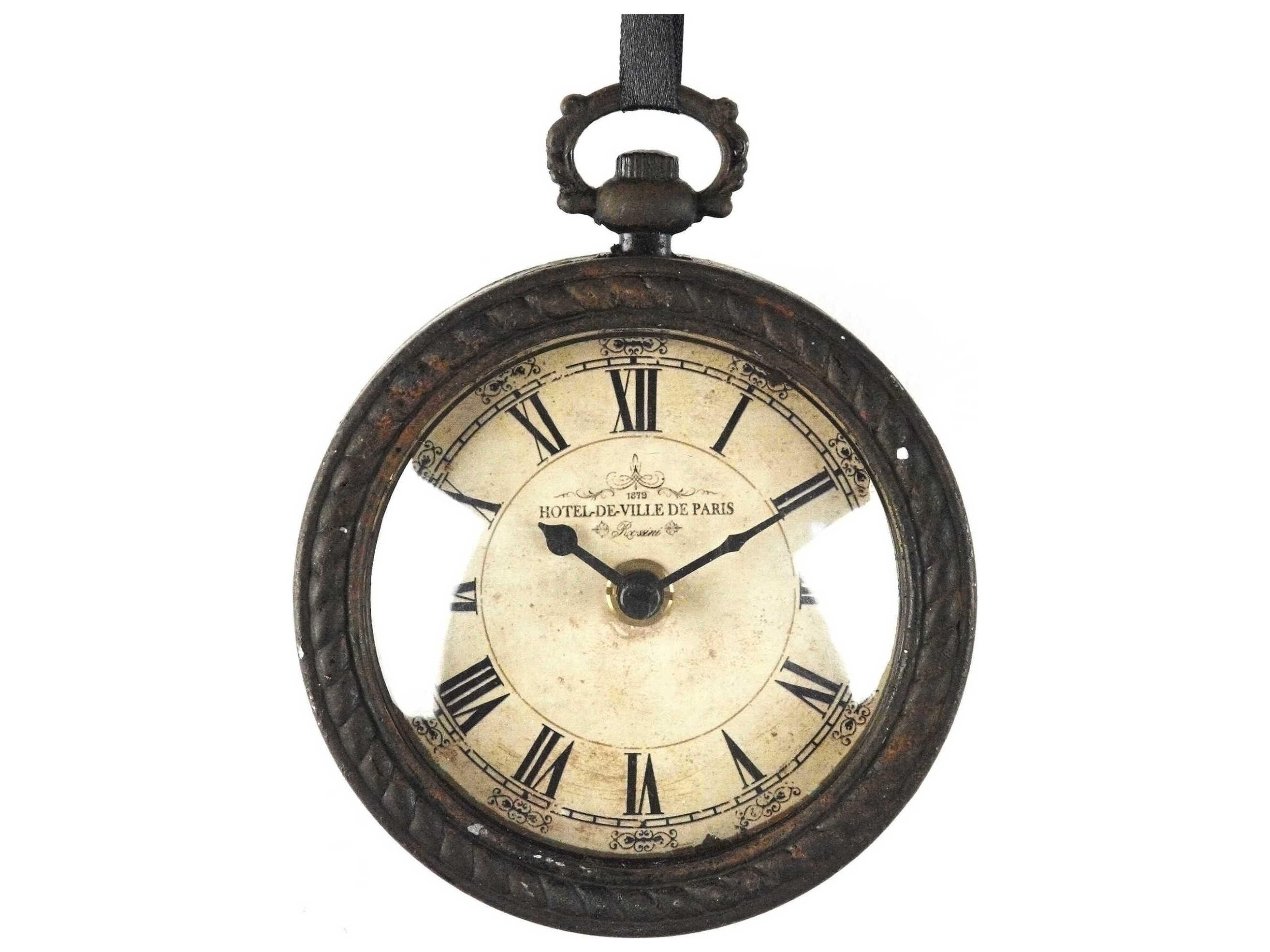 Zentique Antique Black Iron Wall Clock