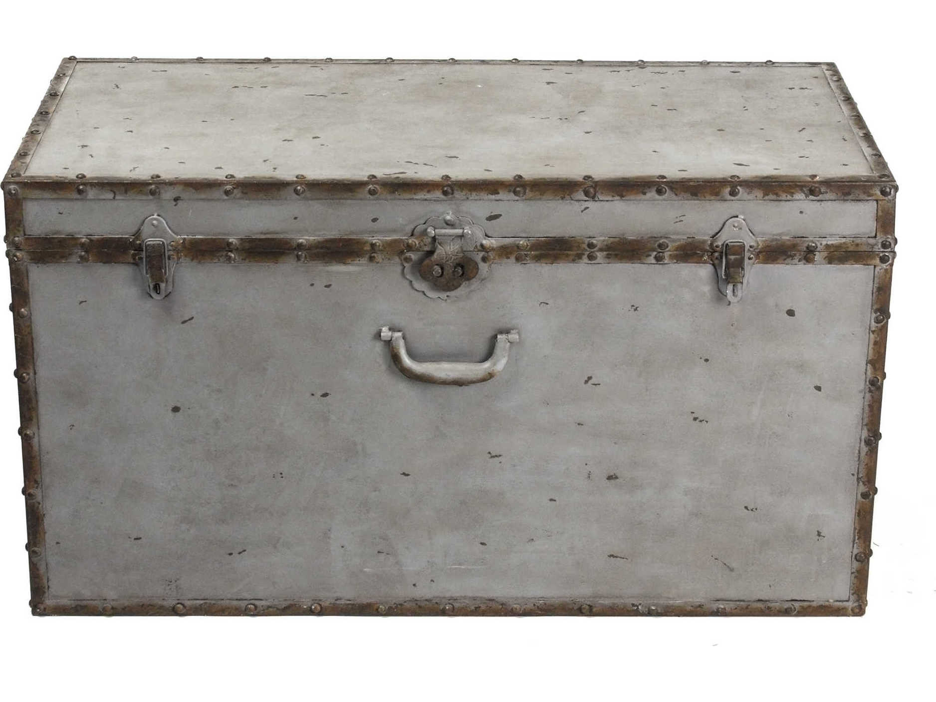 Zentique Rustic Zinc Gray Storage Trunk