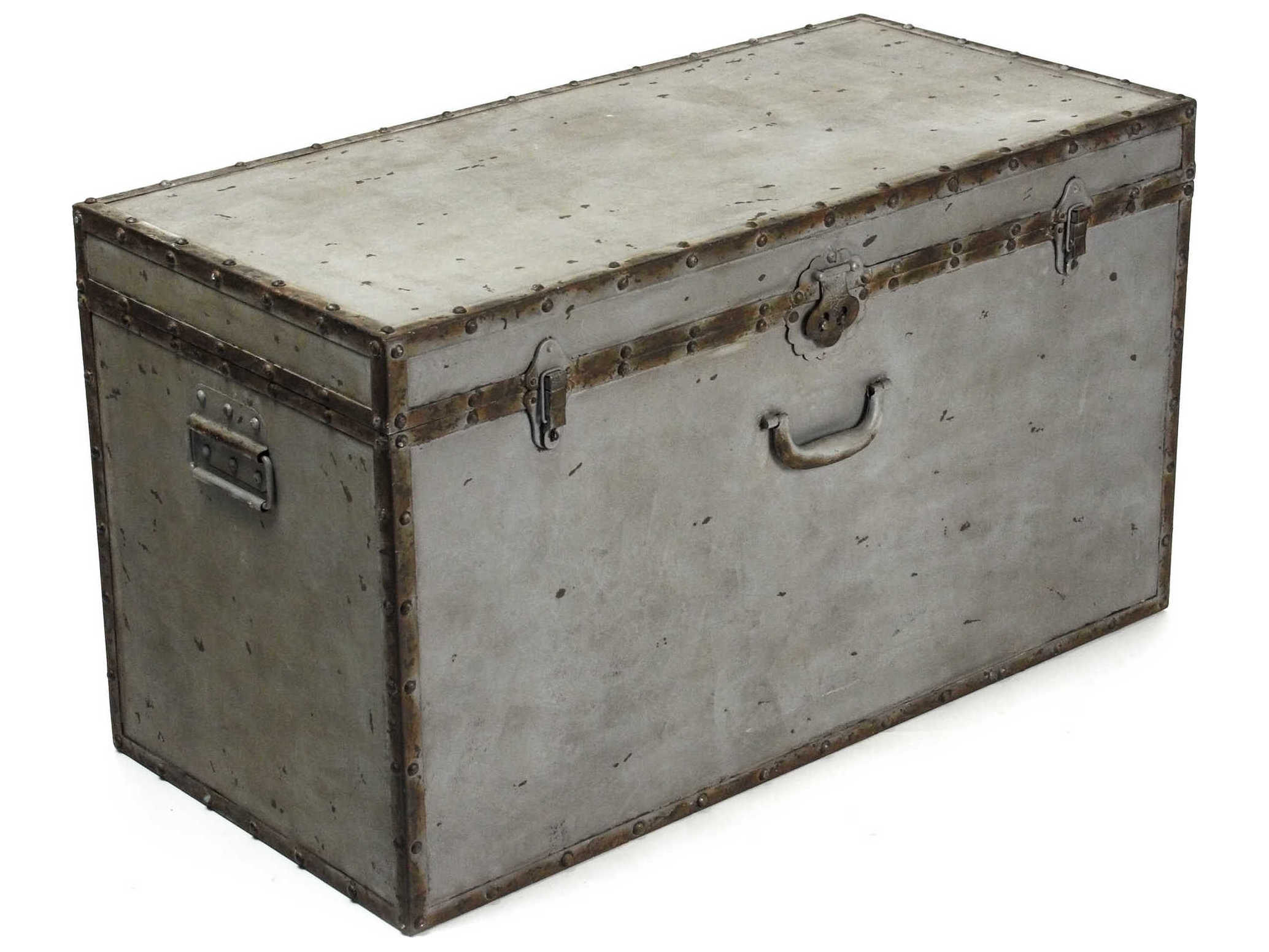 Zentique Rustic Zinc Gray Storage Trunk