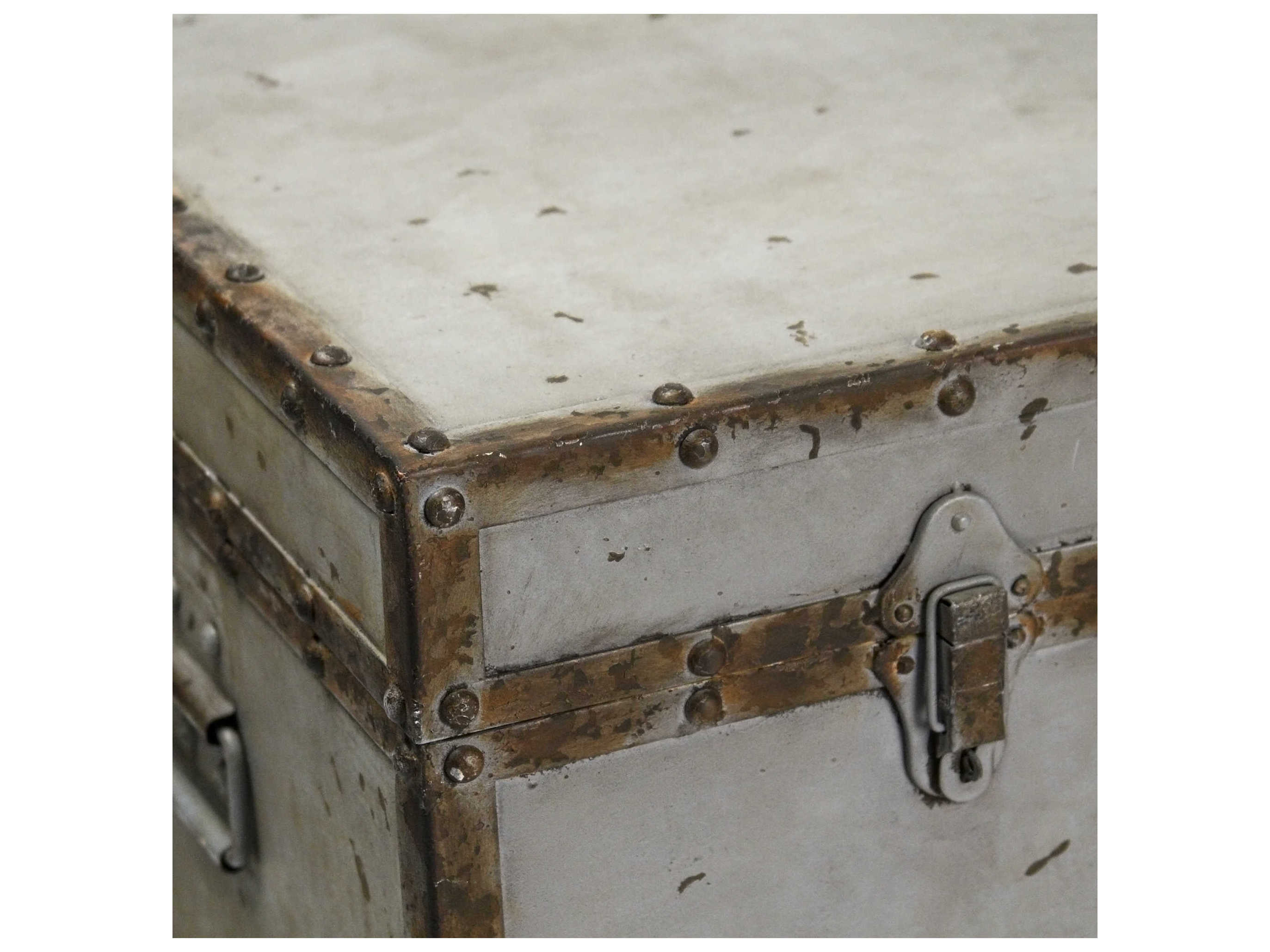 Zentique Rustic Zinc Gray Storage Trunk