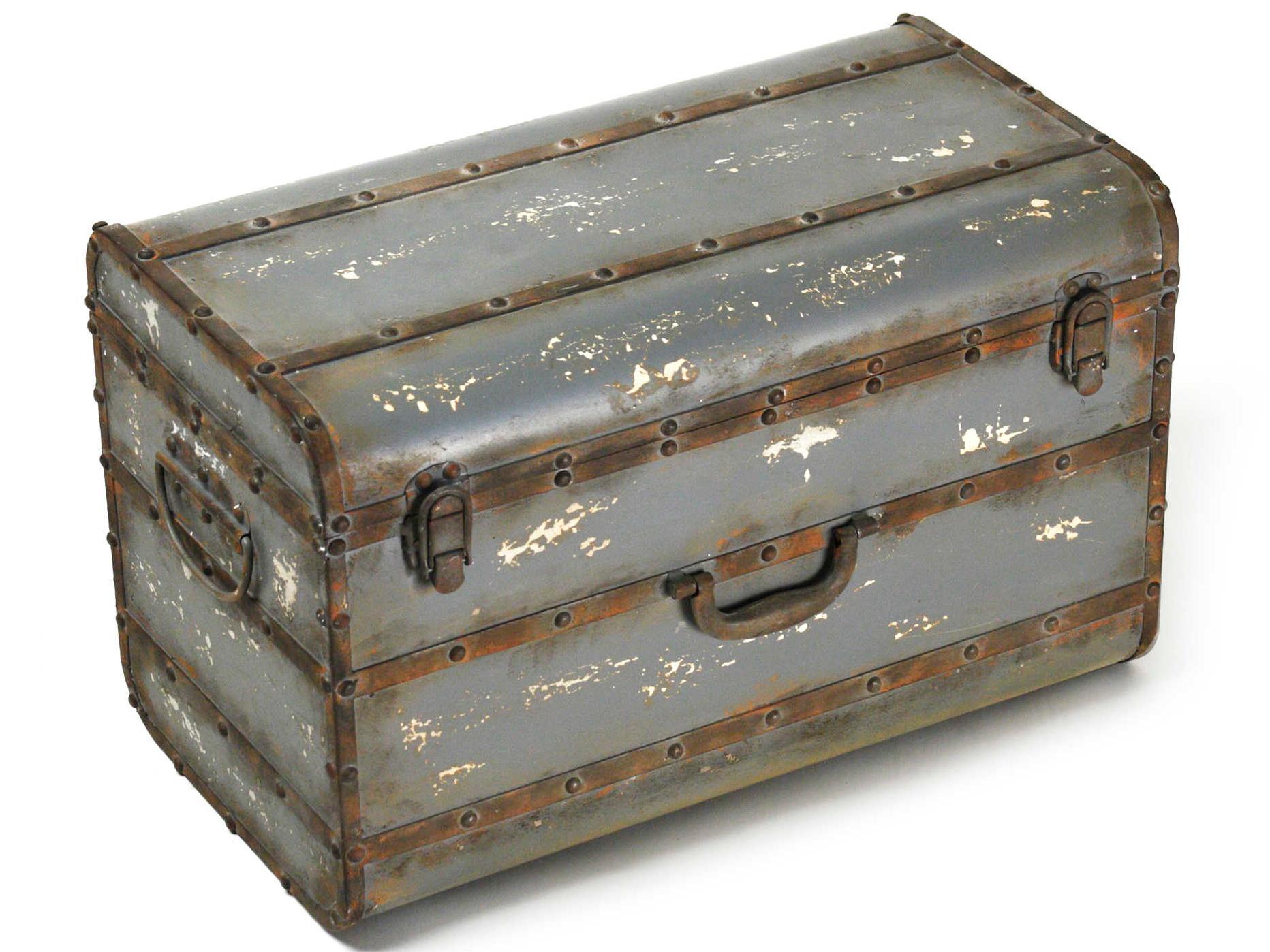 Zentique Antique Grey Storage Trunk