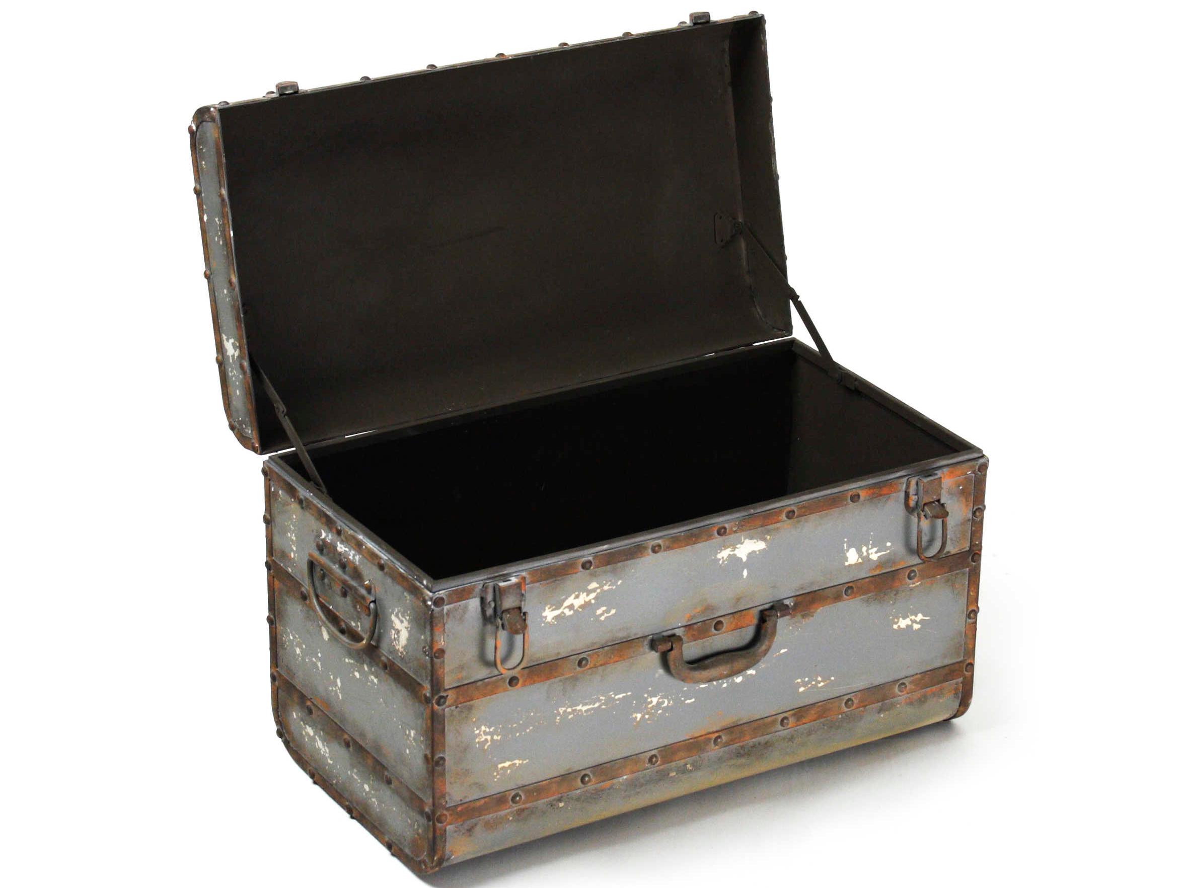 Zentique Antique Grey Storage Trunk