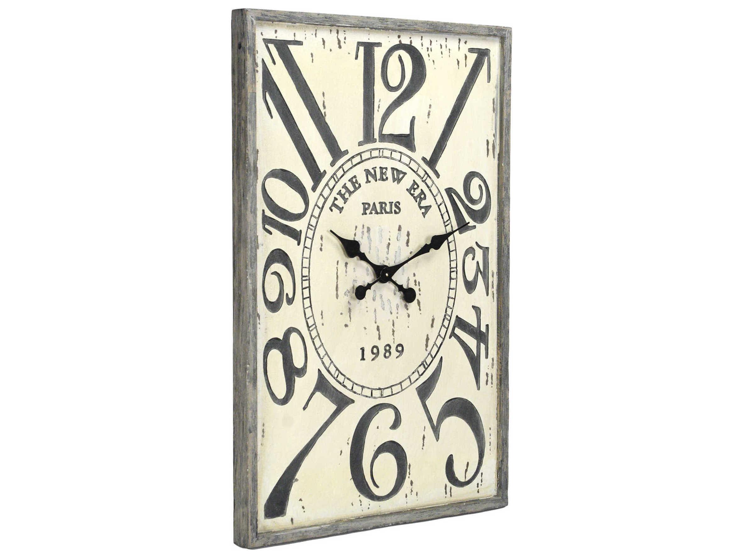 Zentique Antique Cream New Era Paris Wooden Wall Clock