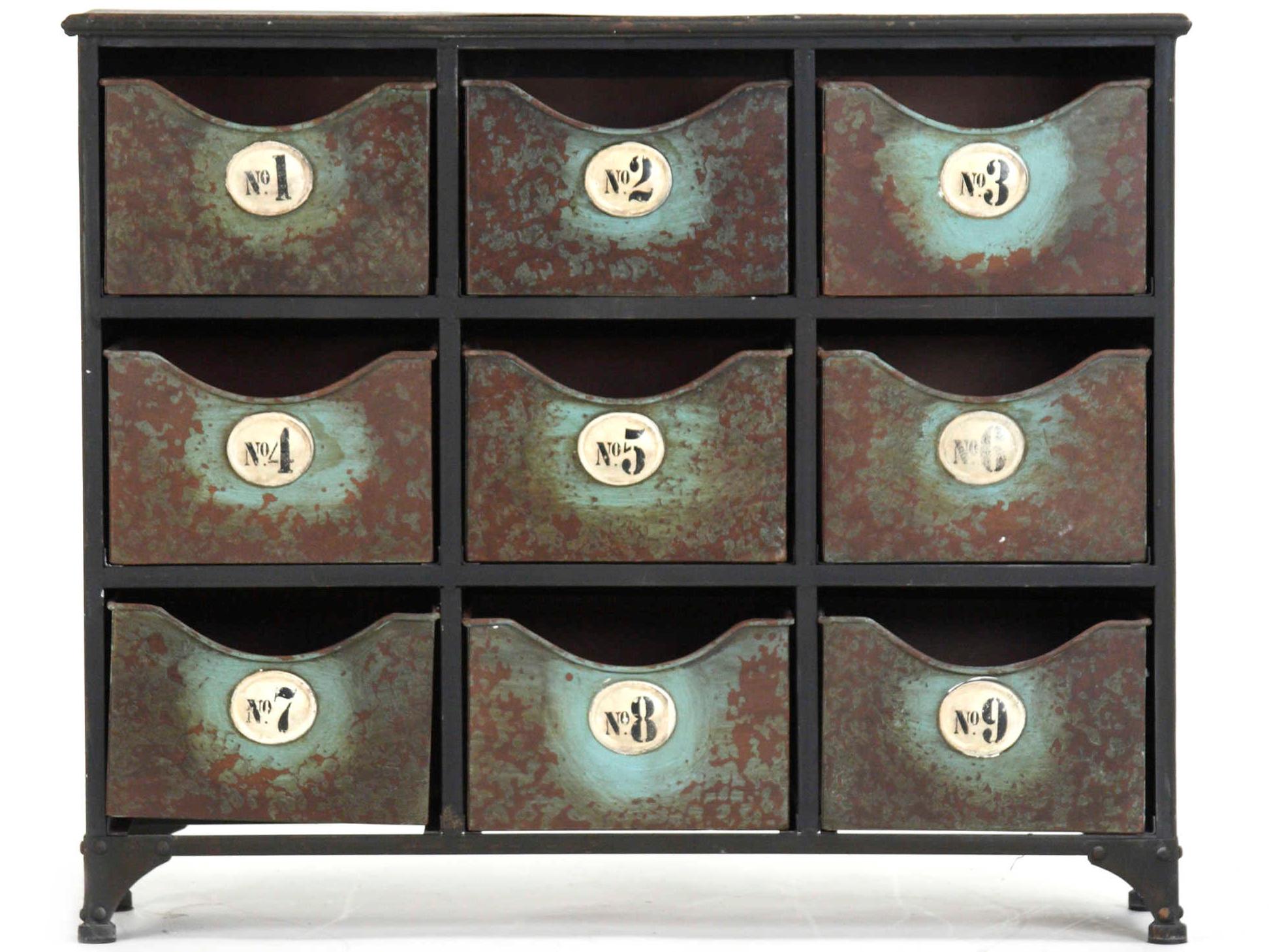 Zentique Antique Green Rustic File Cabinet