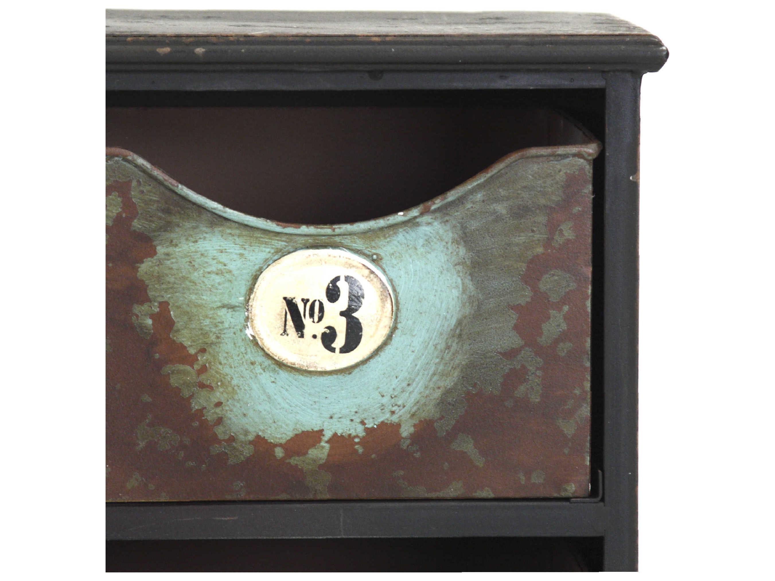 Zentique Antique Green Rustic File Cabinet