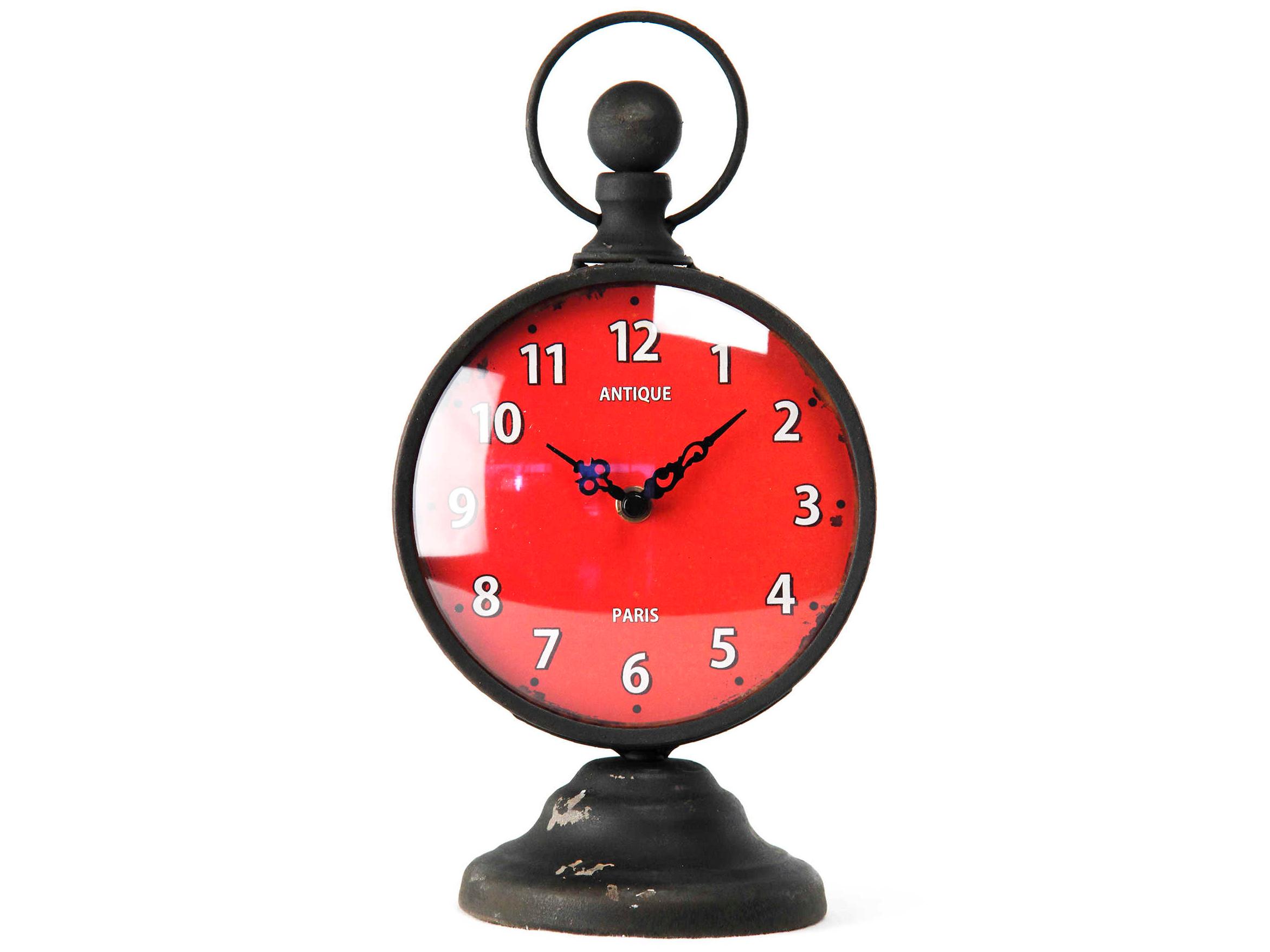 Zentique Red Face / Antique Black Clock