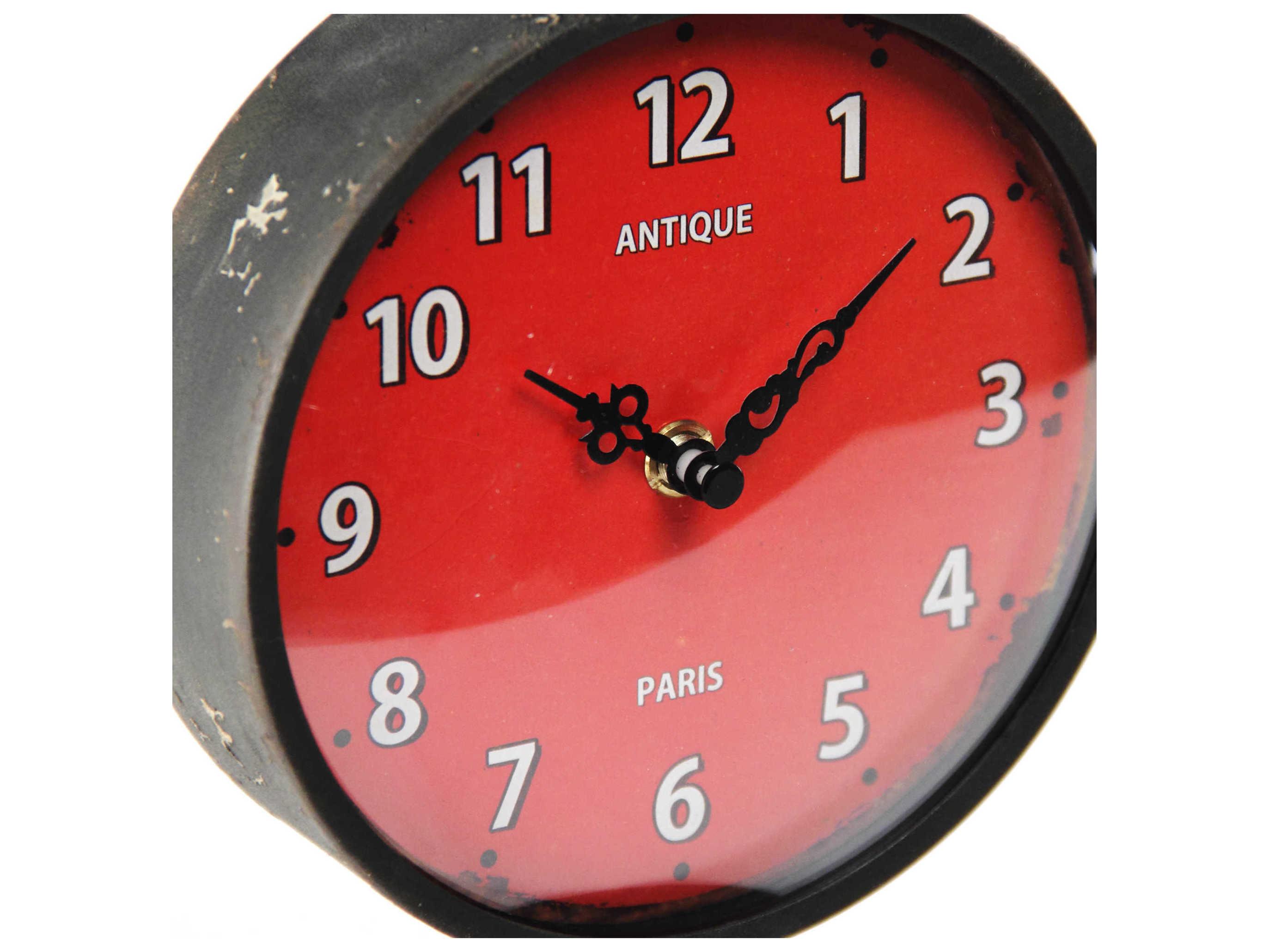Zentique Red Face / Antique Black Clock