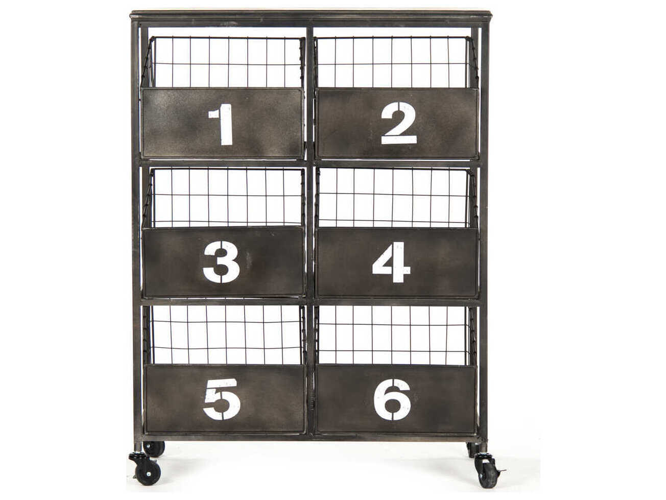 Zentique Claudio Storage Distressed Black Etagere