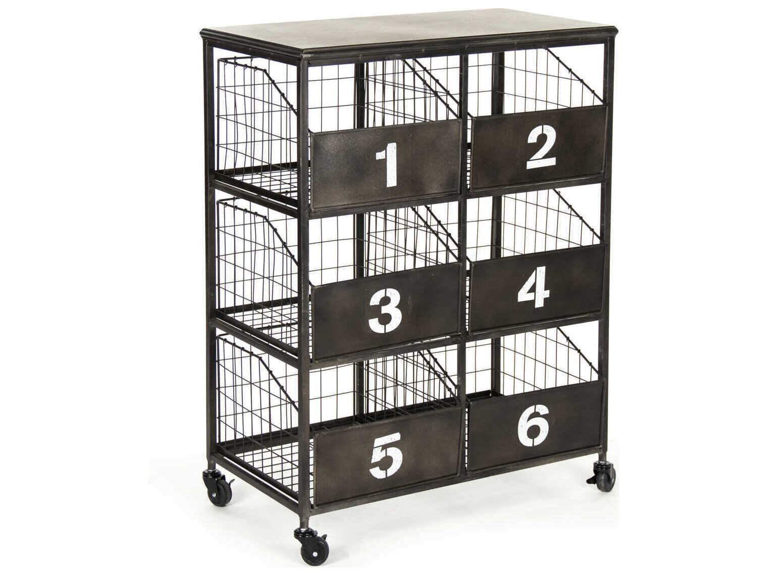 Zentique Claudio Storage Distressed Black Etagere