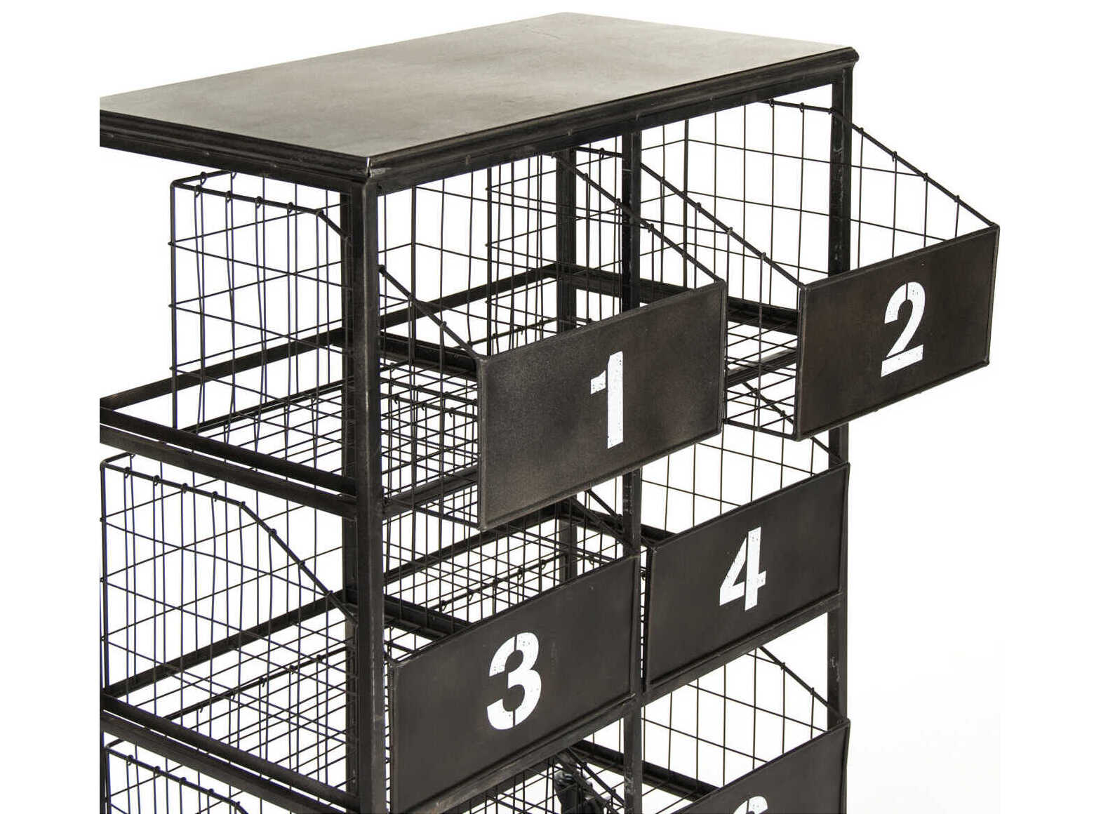 Zentique Claudio Storage Distressed Black Etagere