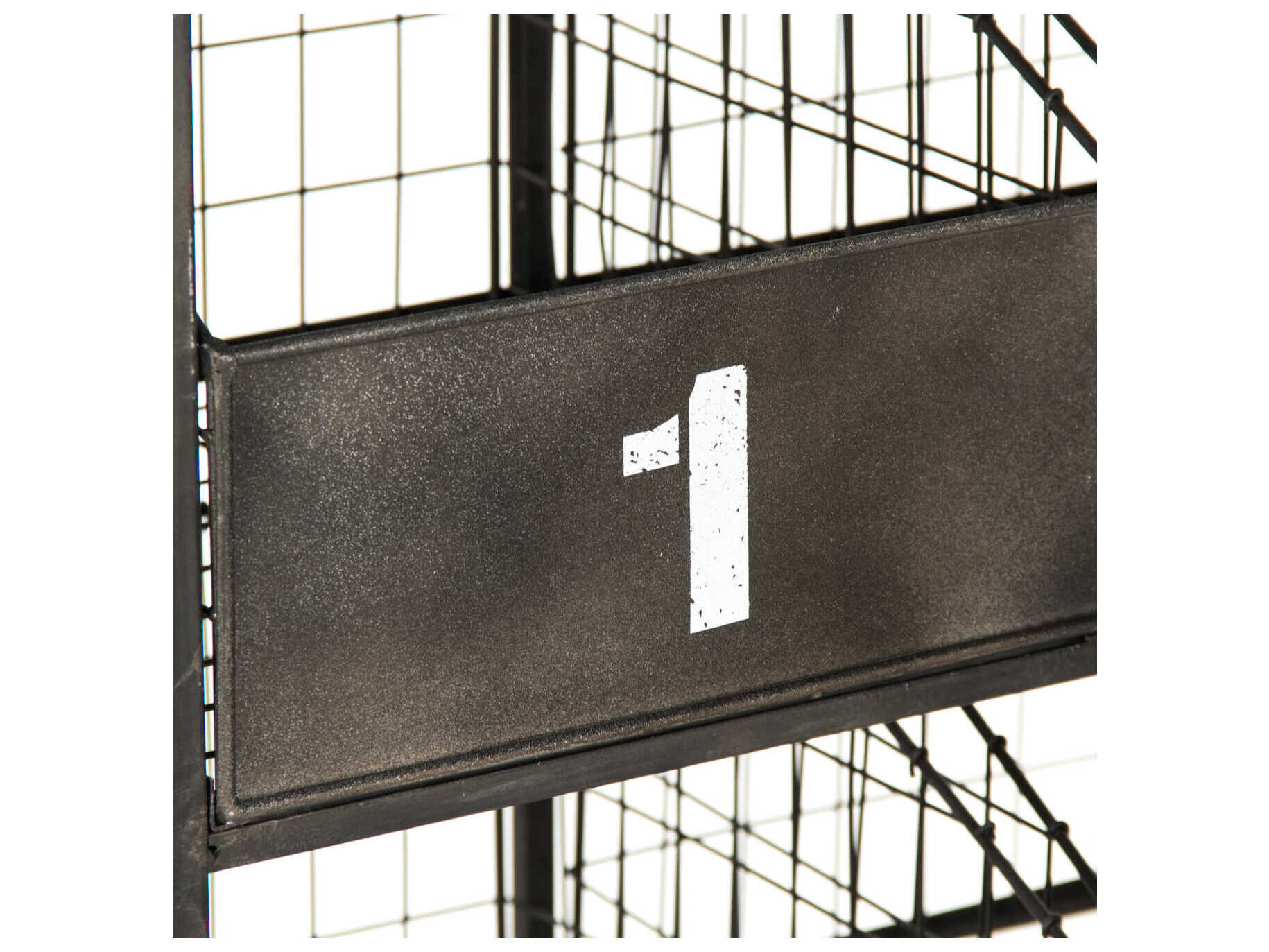 Zentique Claudio Storage Distressed Black Etagere