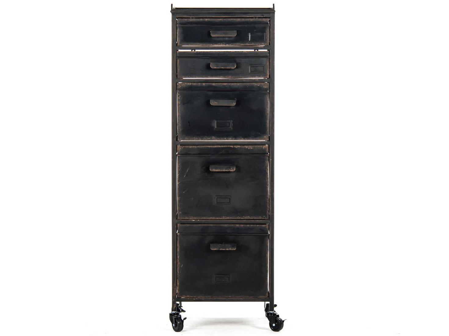 Zentique Antique Black File Cabinet