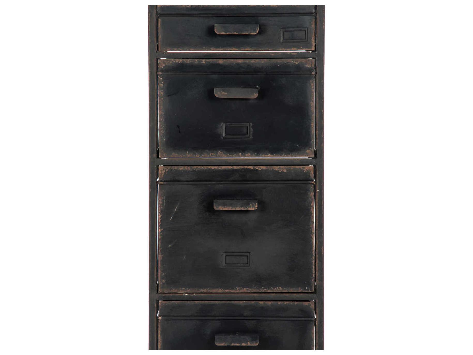 Zentique Antique Black File Cabinet