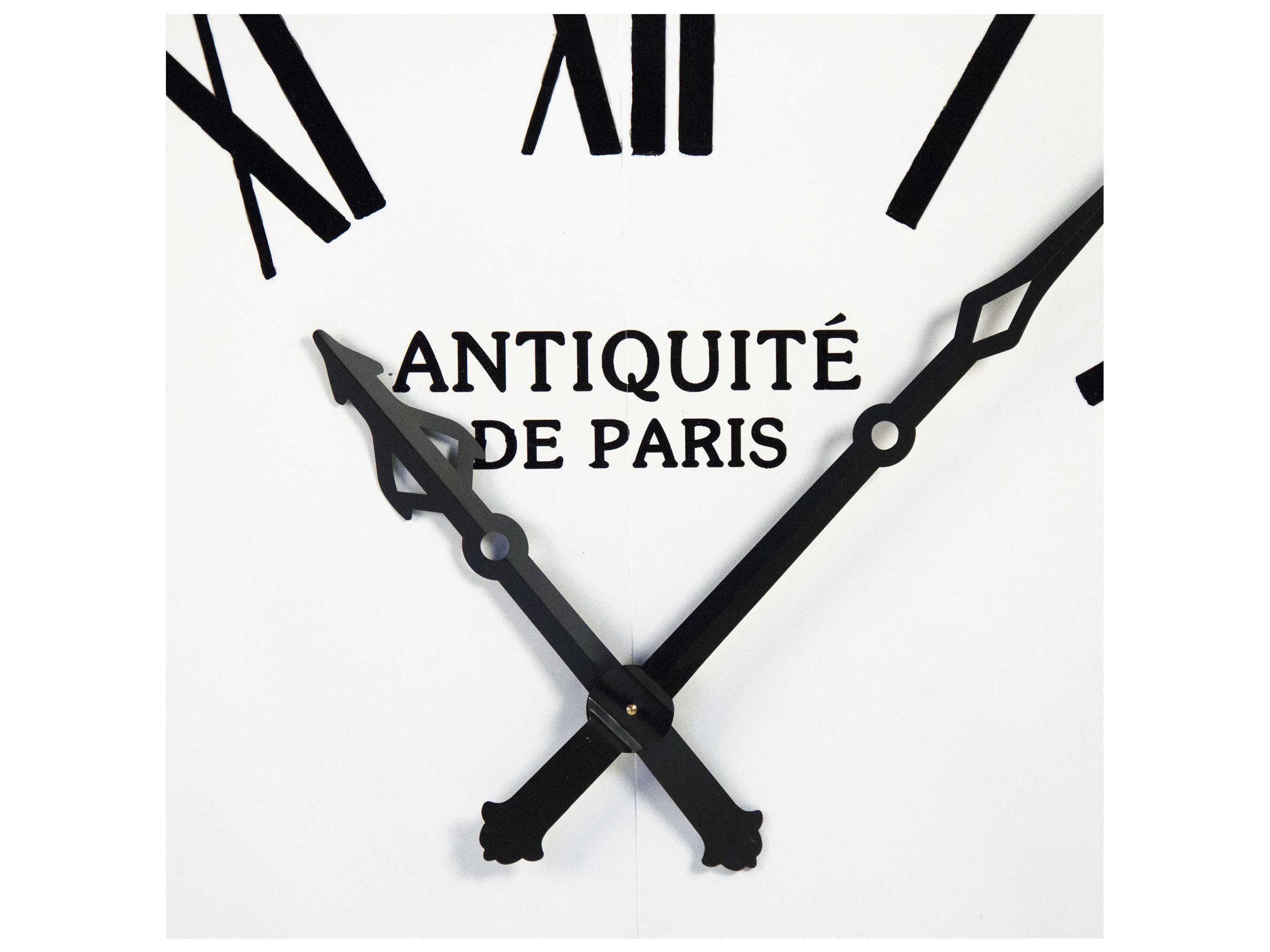 Zentique Distressed White / Black Corvin Wall Clock