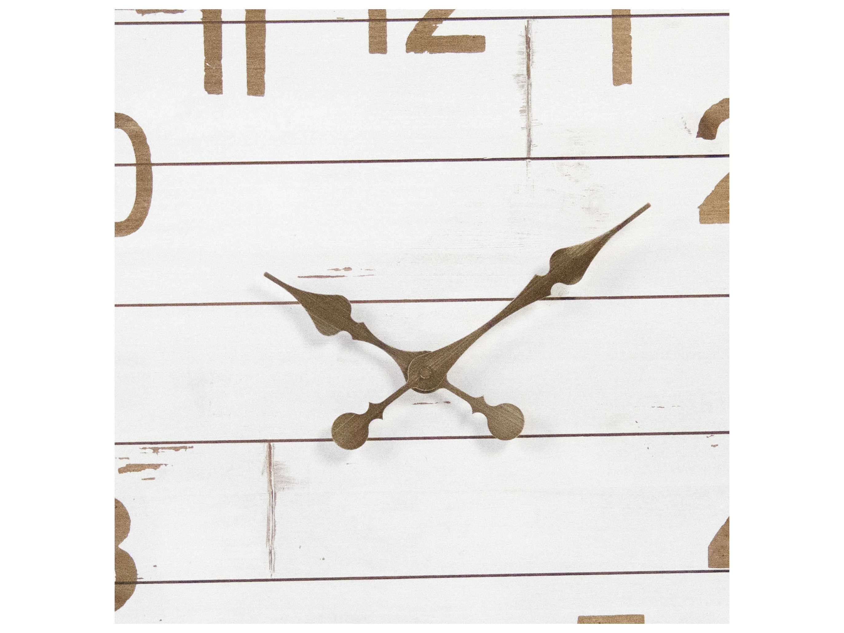 Zentique Distressed White / Light Brown Cheval Wall Clock