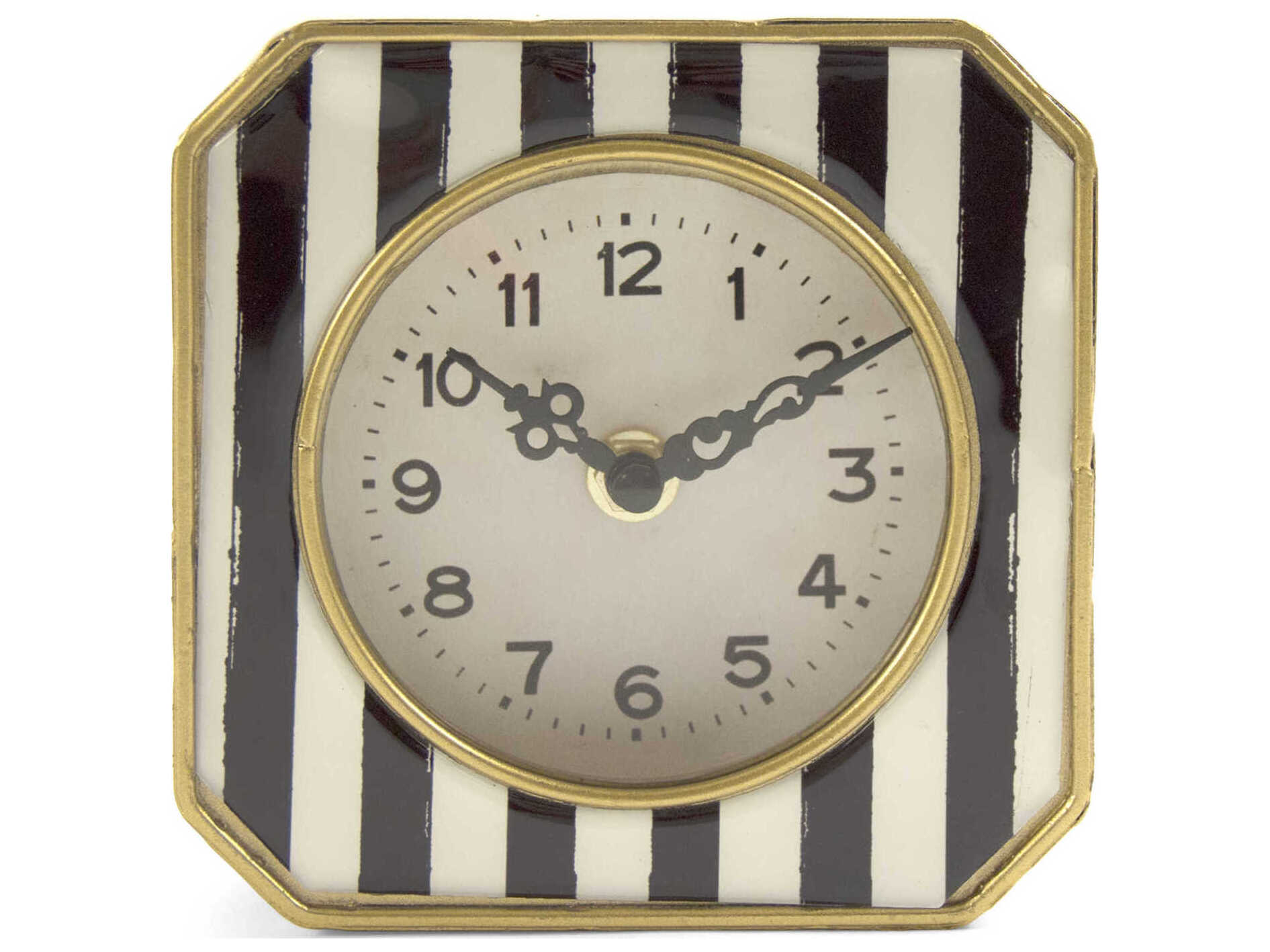 Zentique White black Stripes Clock