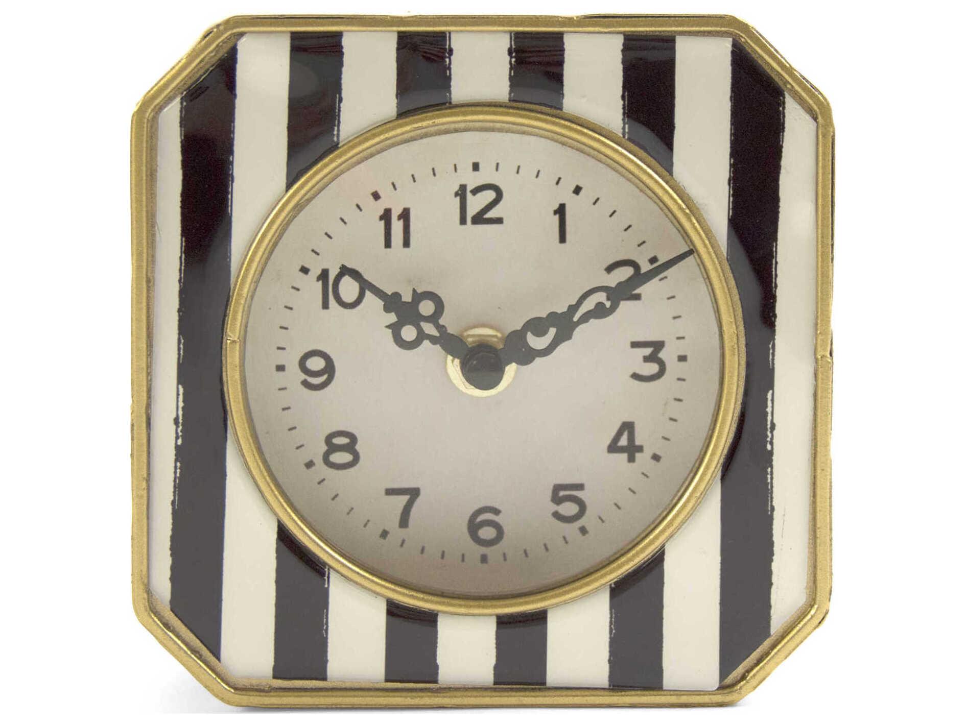 Zentique White black Stripes Clock