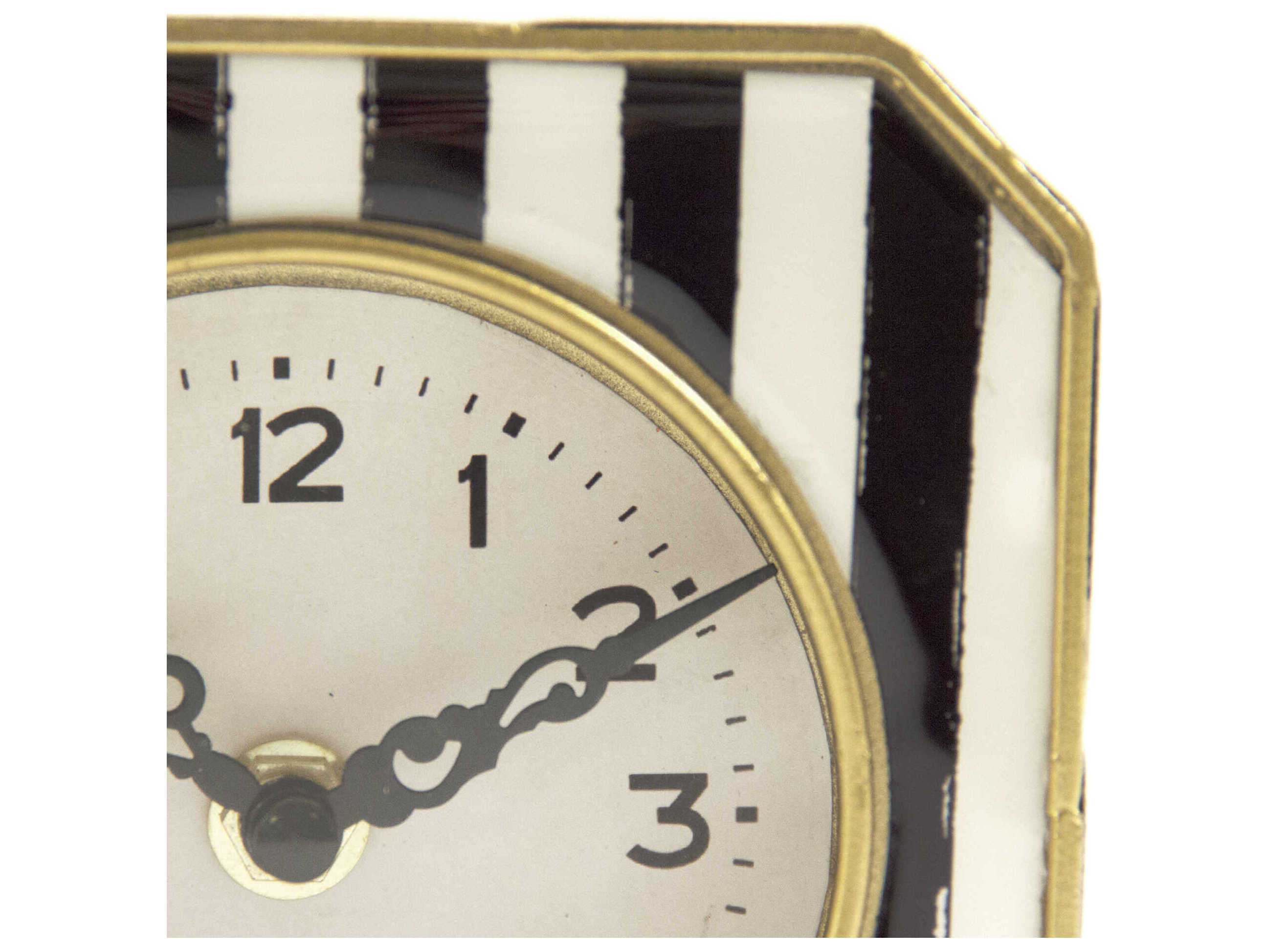 Zentique White black Stripes Clock