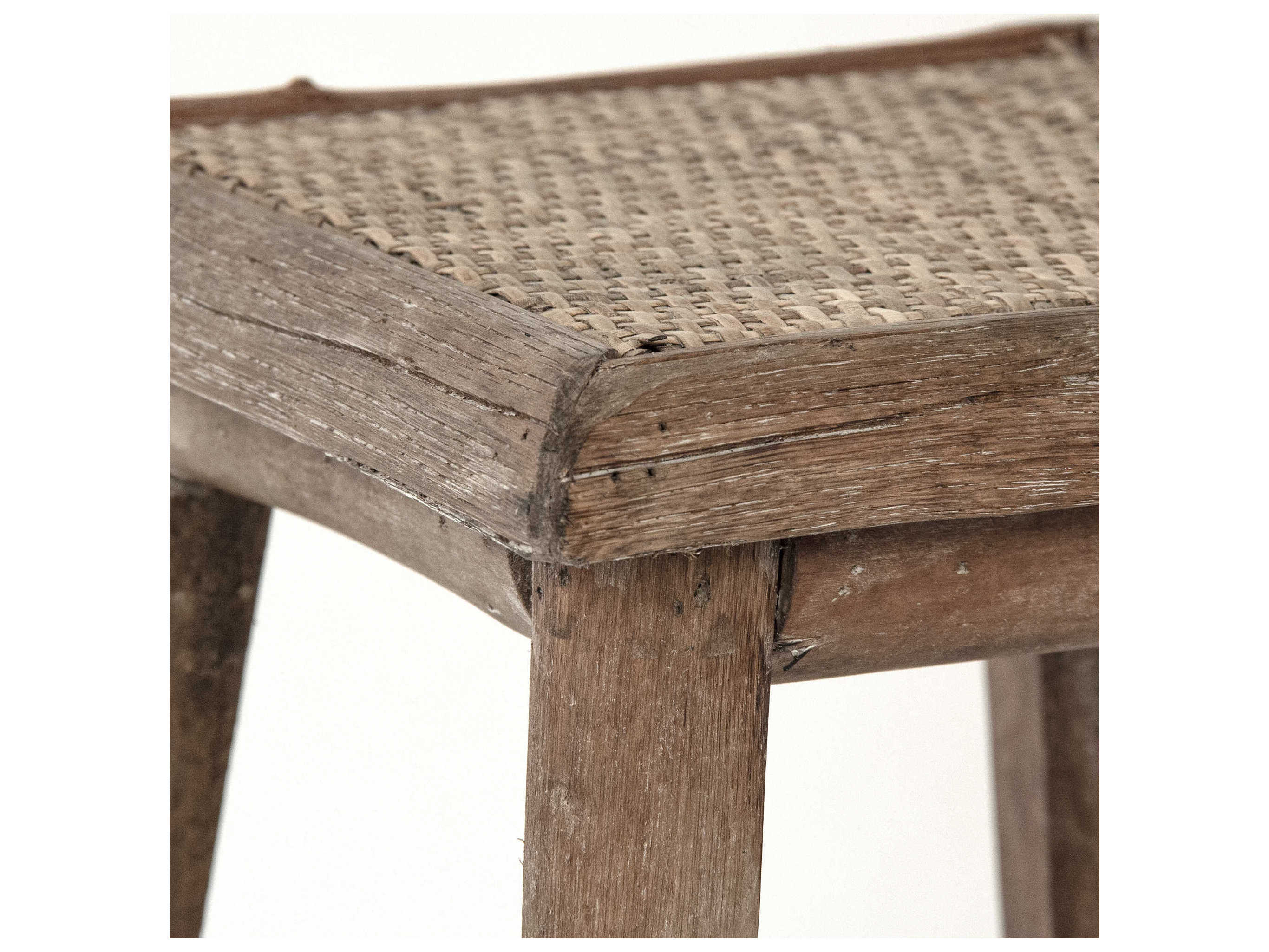 Zentique Weathered Brown Wood Accent Stool