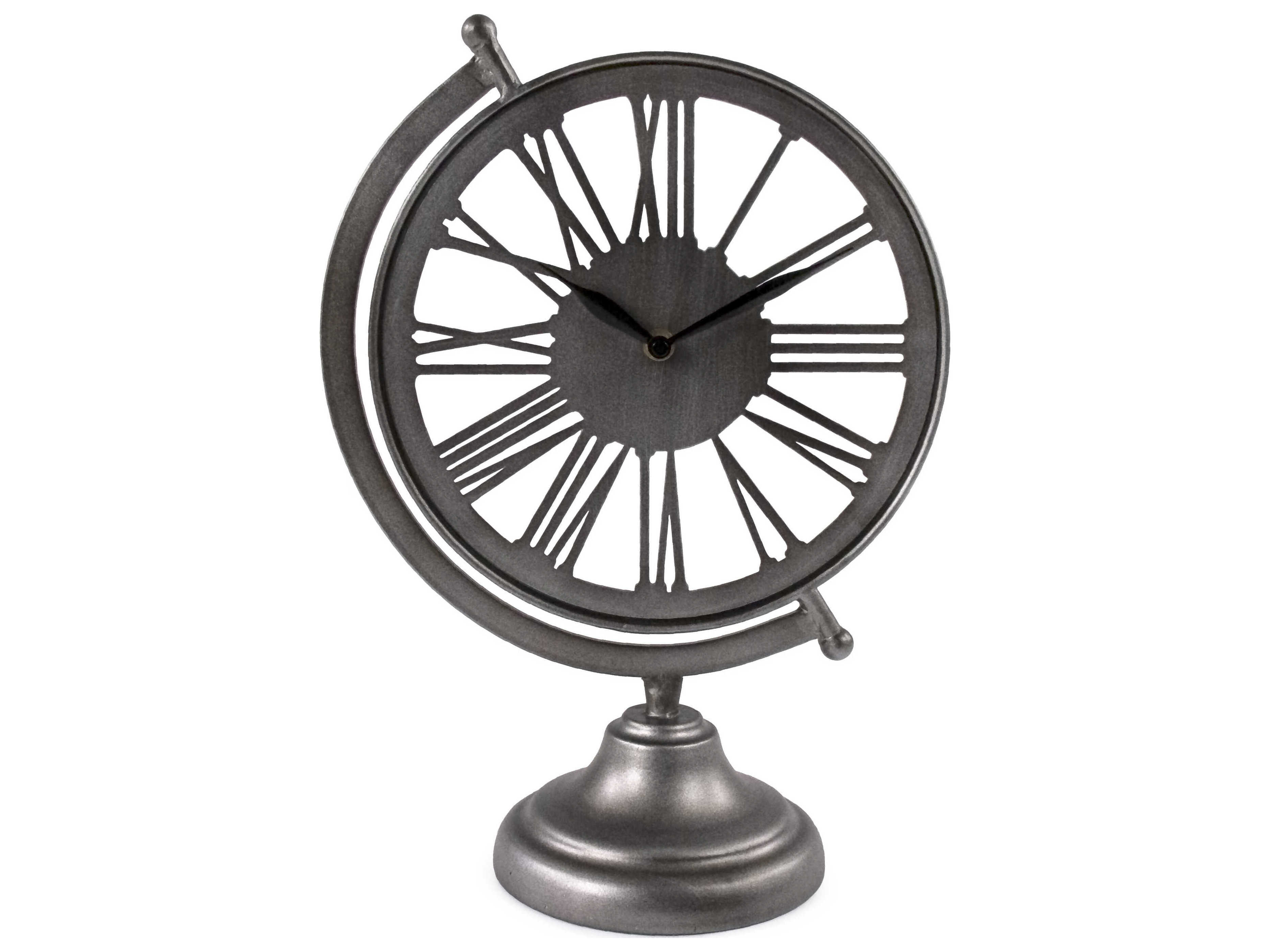 Zentique Distressed Silver Table Clock