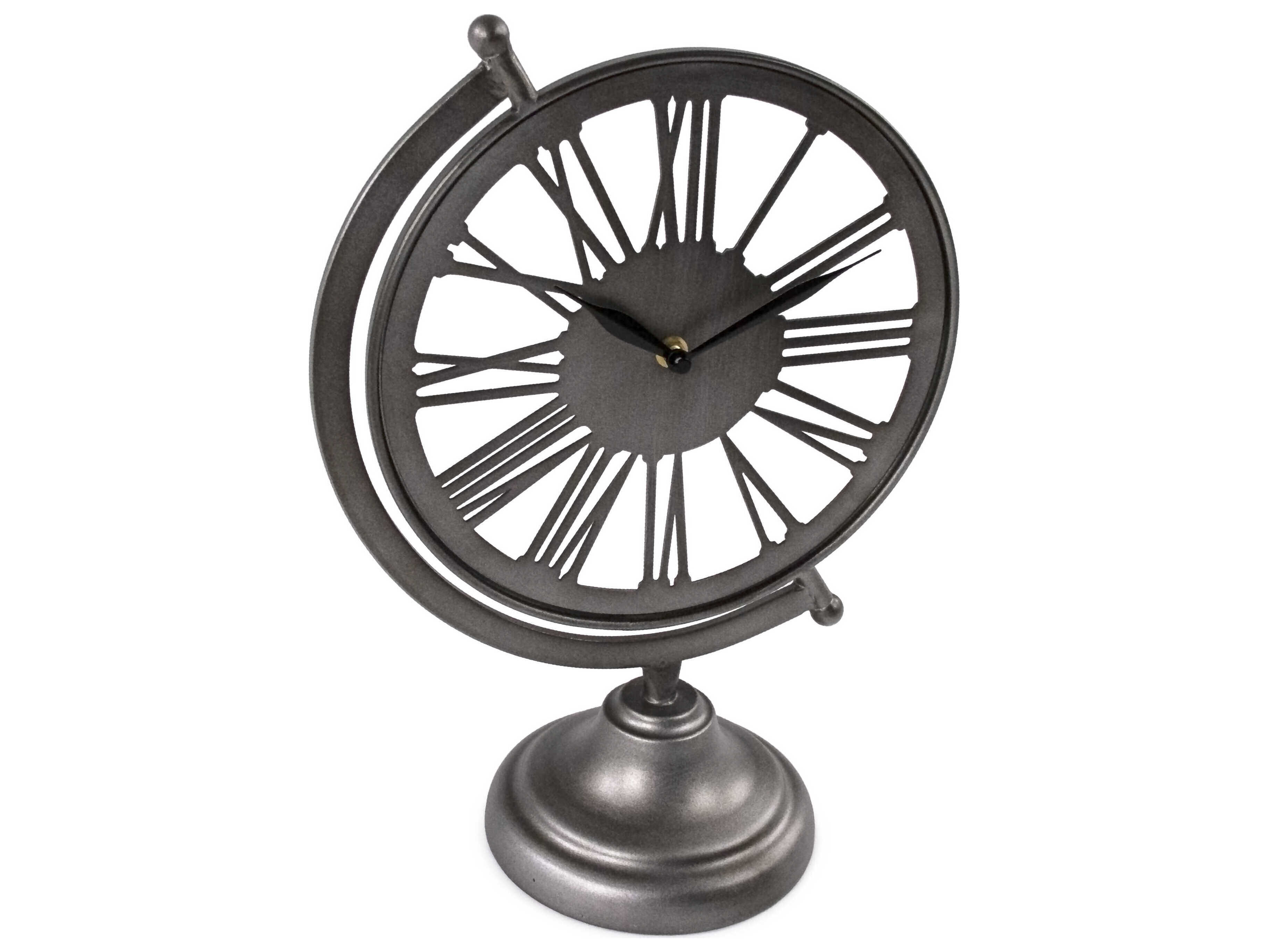 Zentique Distressed Silver Table Clock