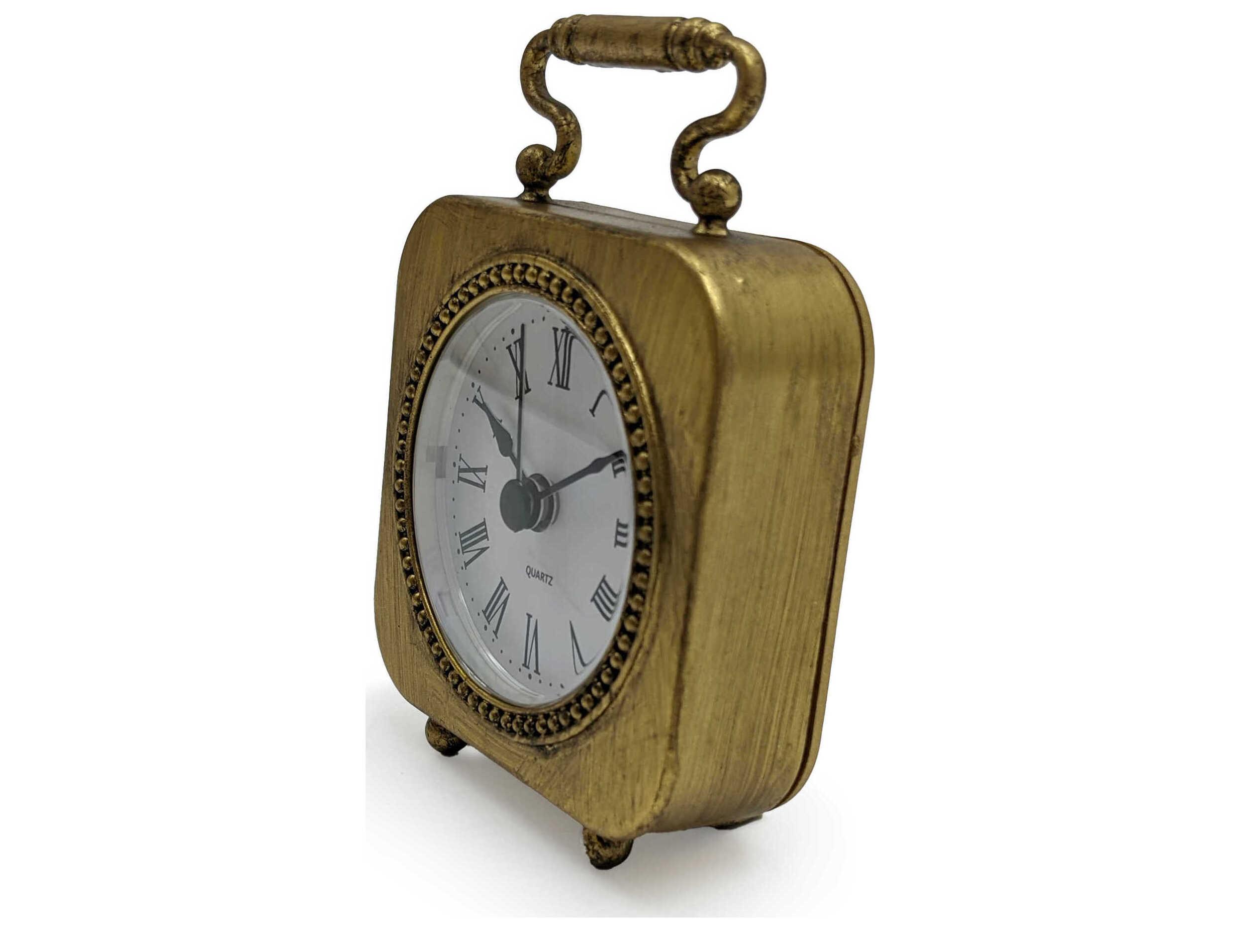 Zentique Distressed Gold Table Clock