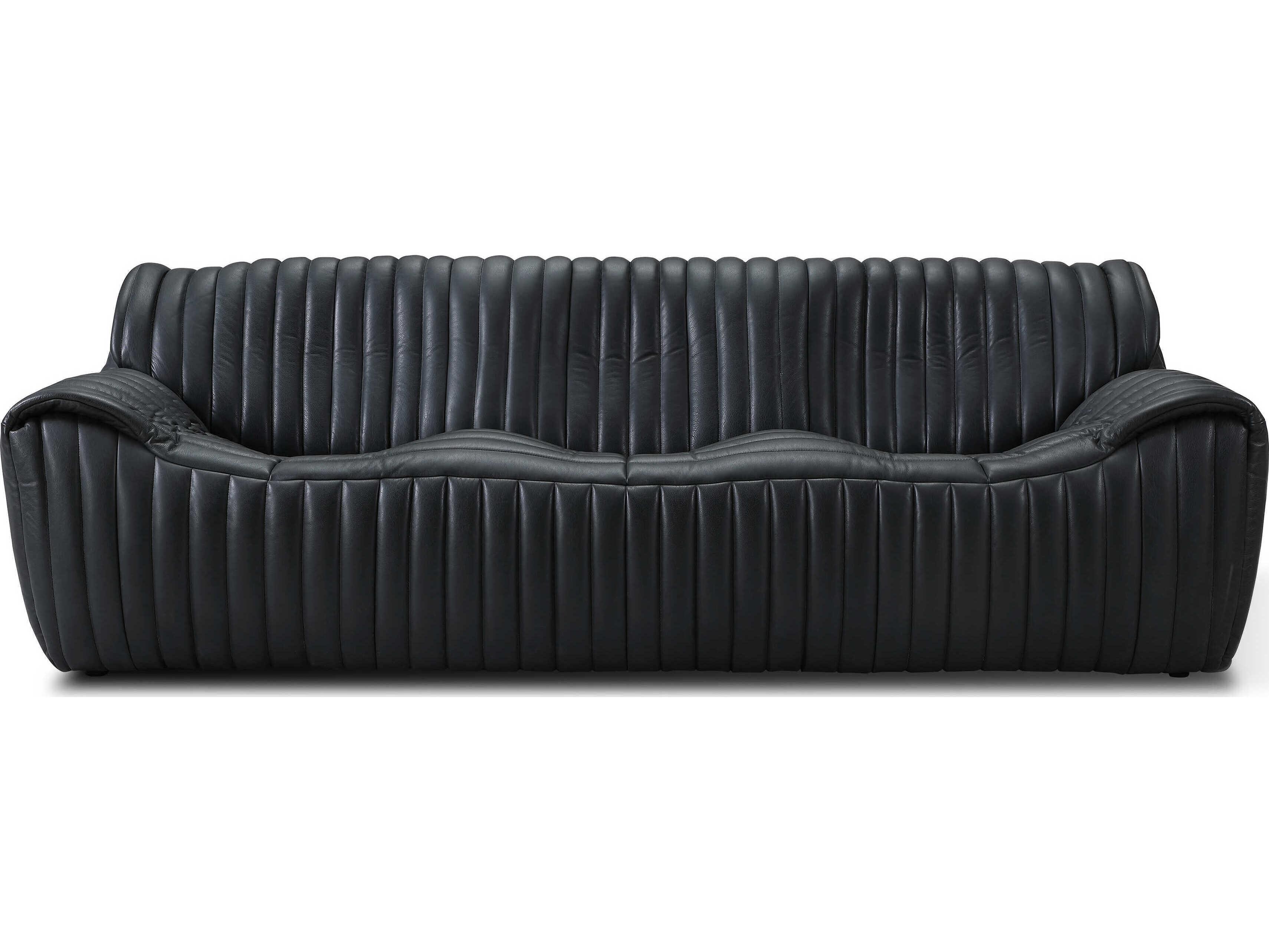 Zentique Skipper Volcanic Black Leather Sofa