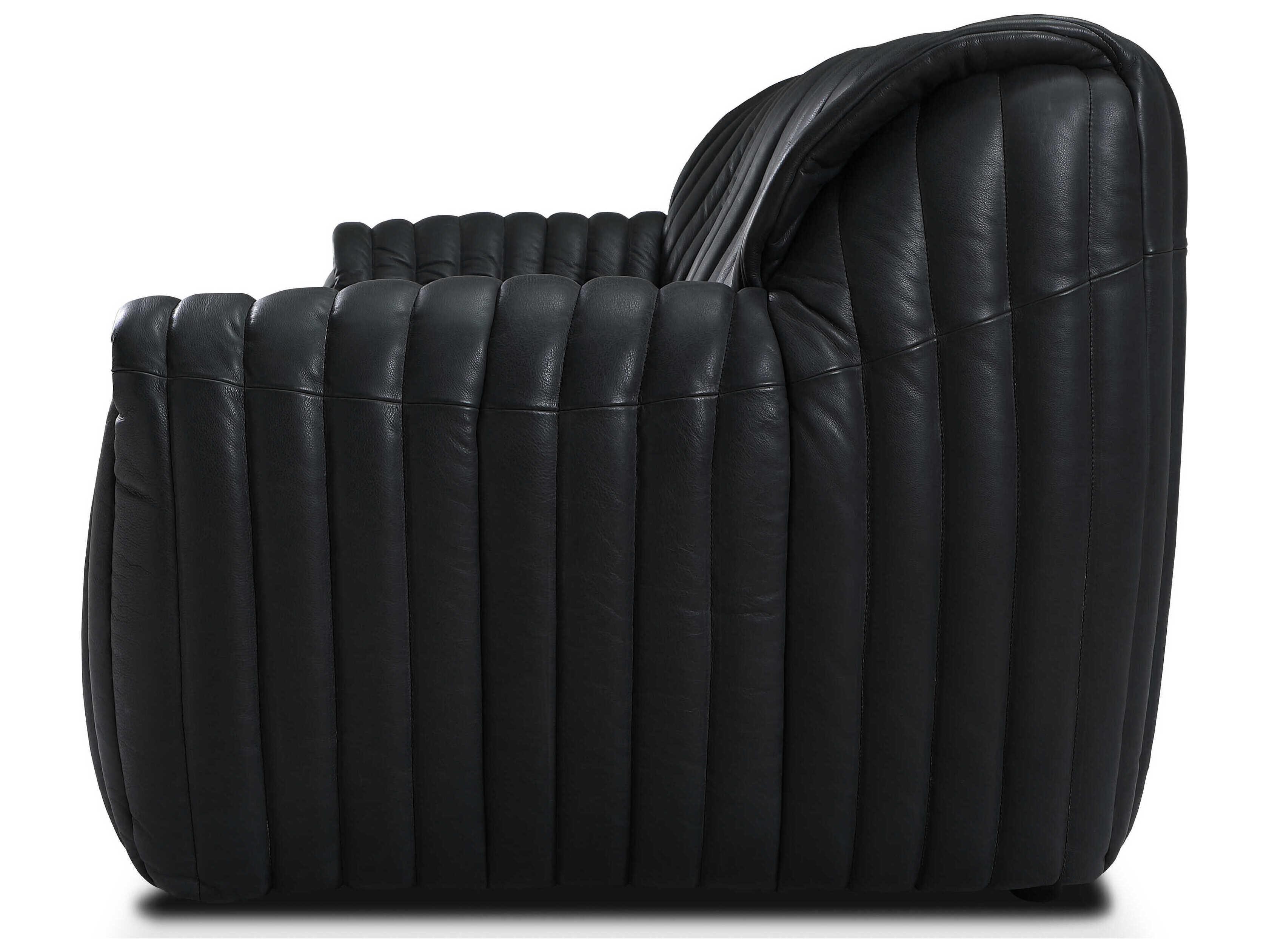 Zentique Skipper Volcanic Black Leather Sofa