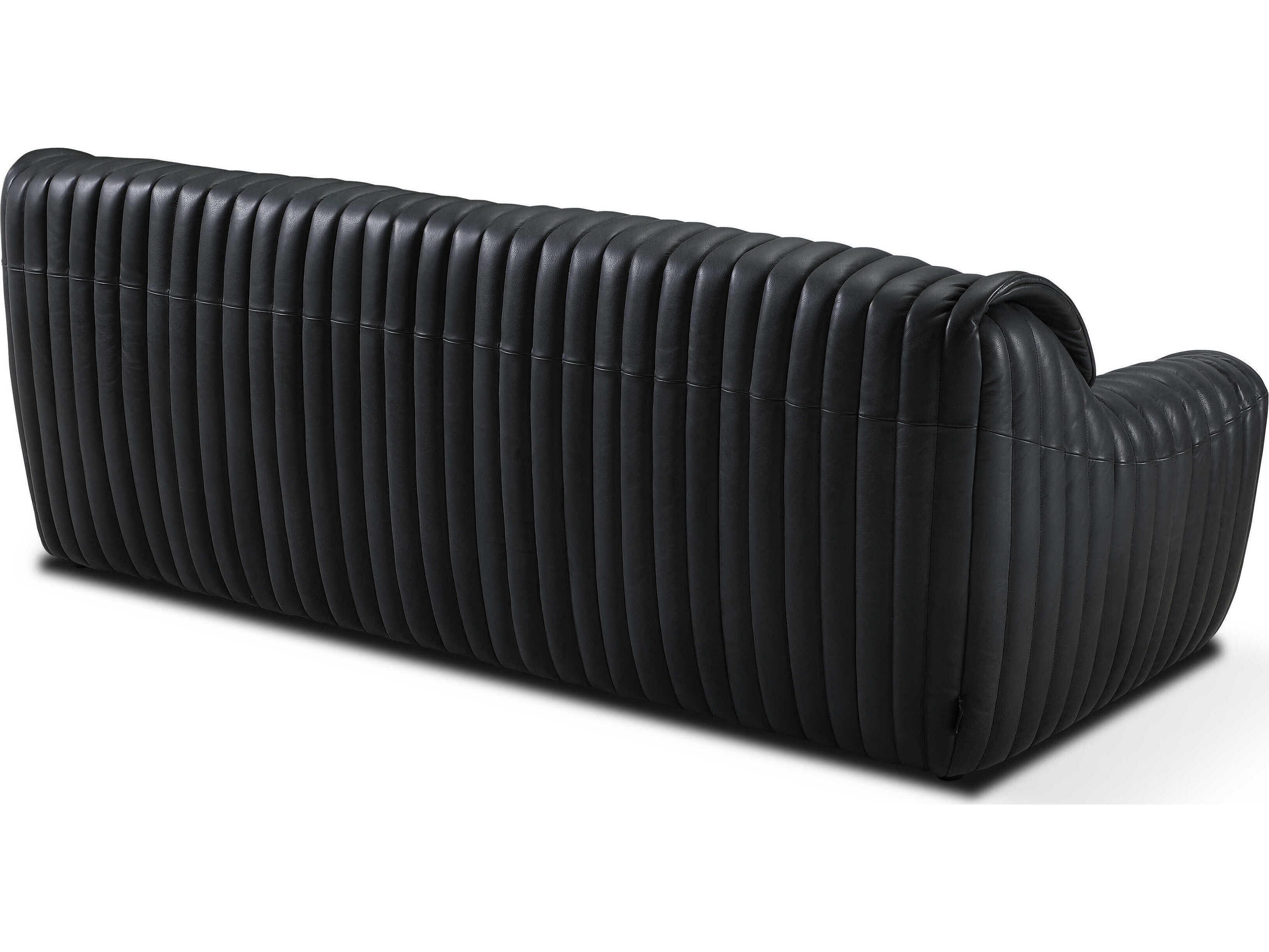 Zentique Skipper Volcanic Black Leather Sofa