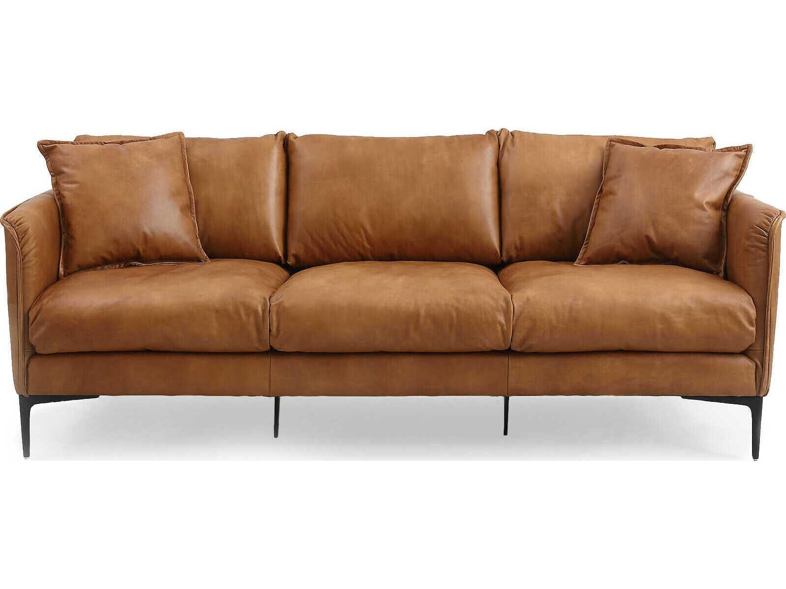 Zentique Cumo Brown Leather Sofa