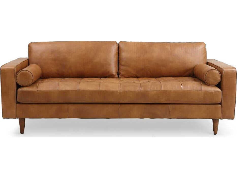 Zentique Holly Brown Leather Sofa