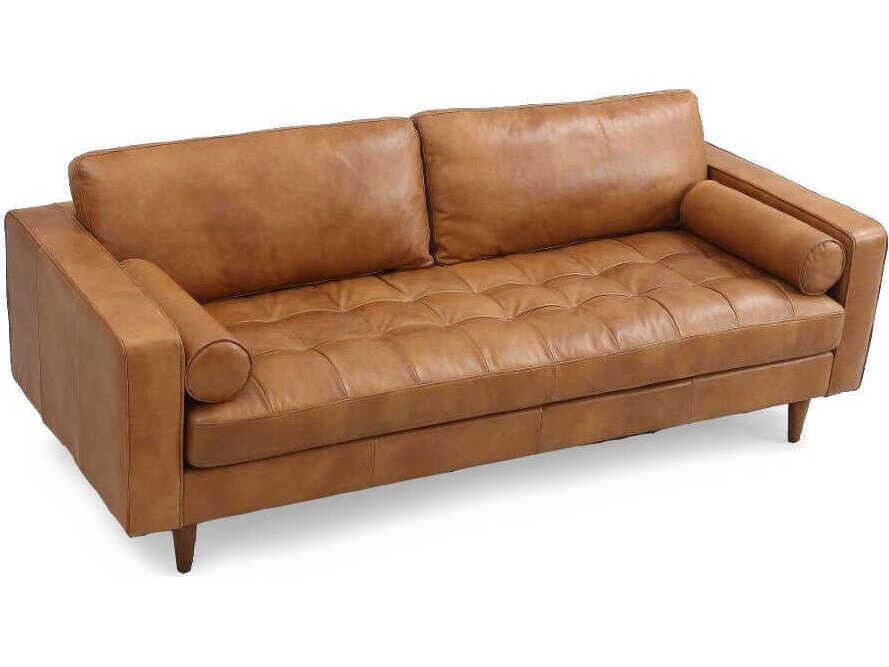 Zentique Holly Brown Leather Sofa