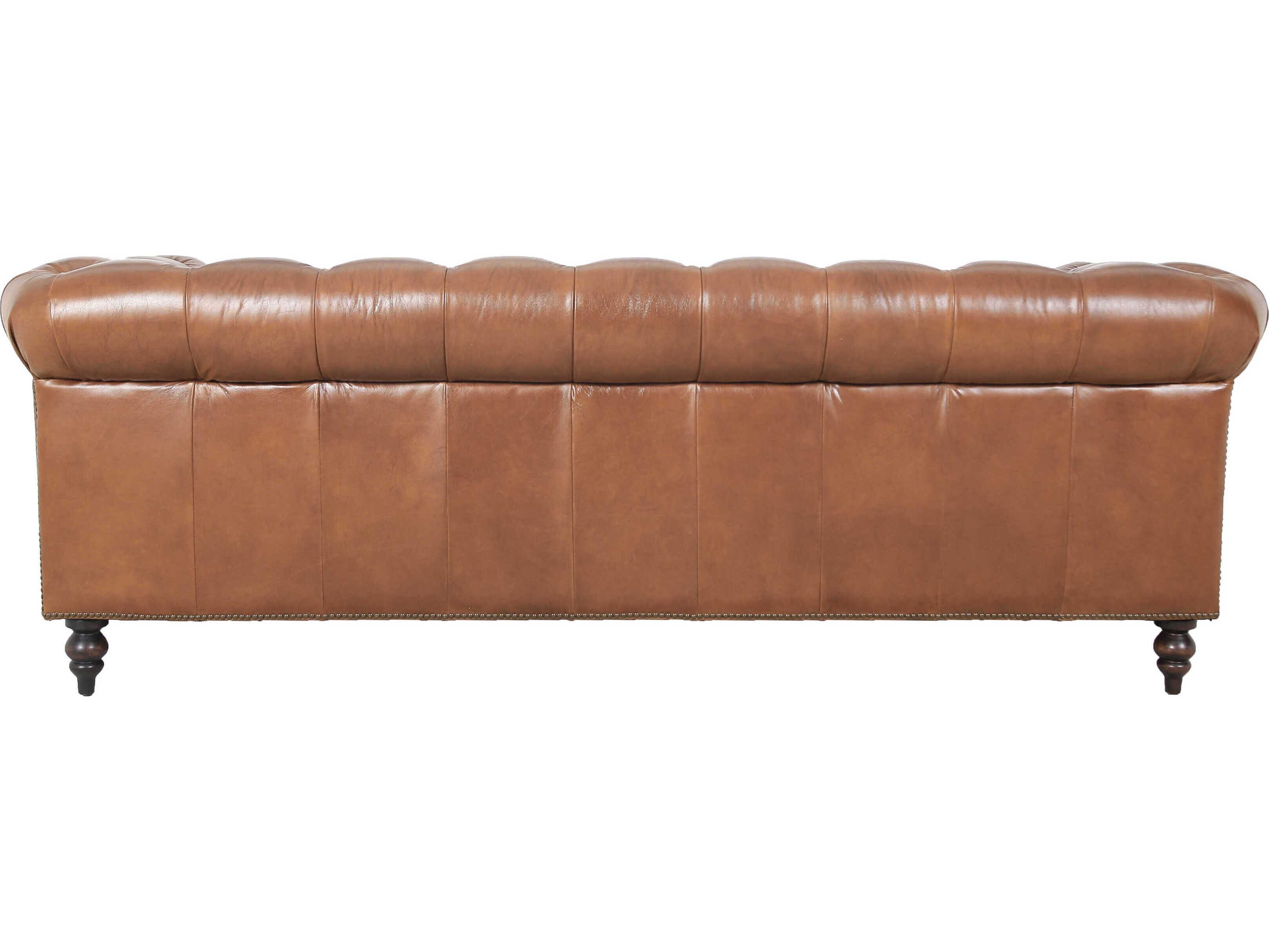 Zentique Arthur Brown Leather Sofa