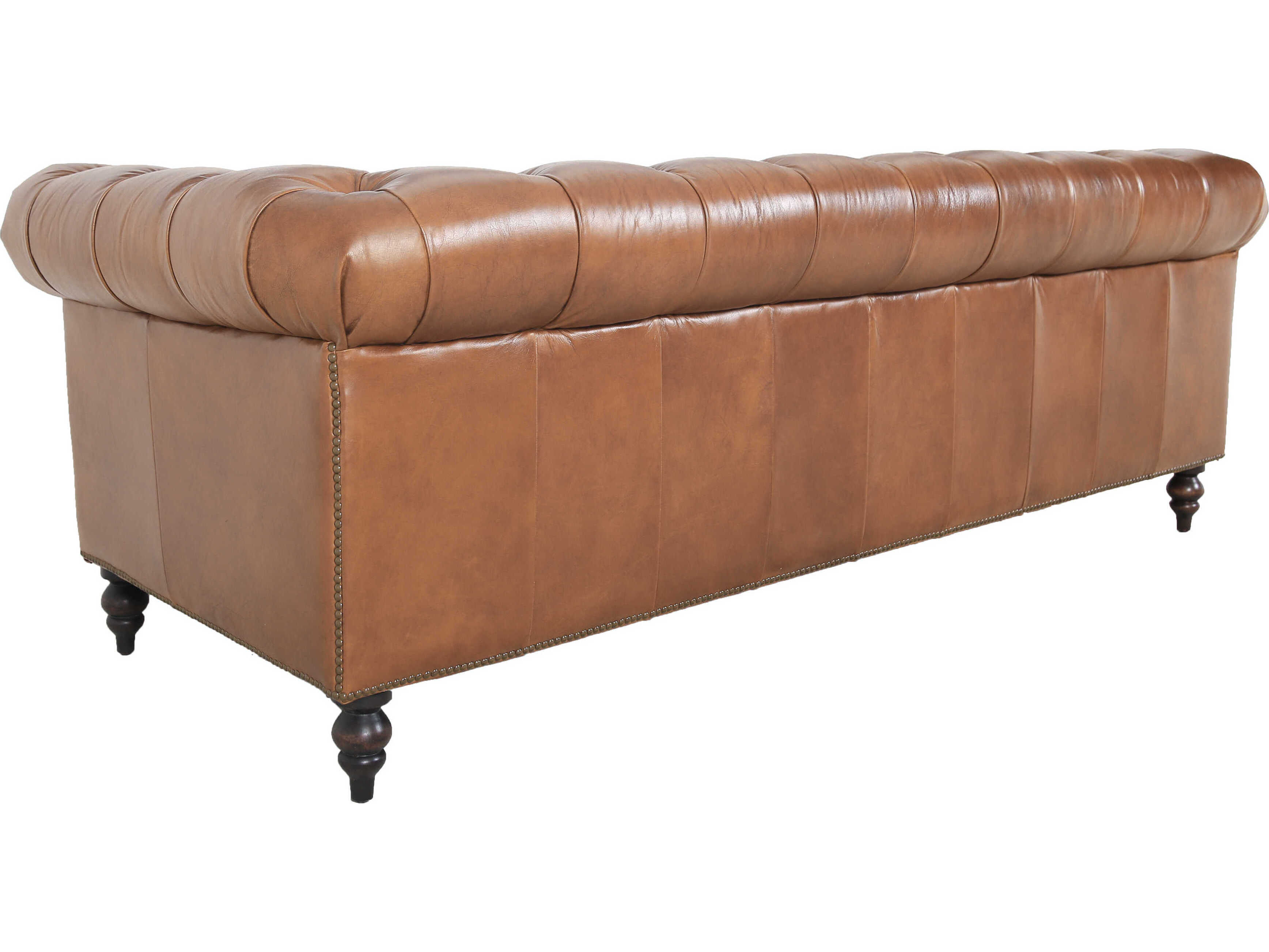 Zentique Arthur Brown Leather Sofa