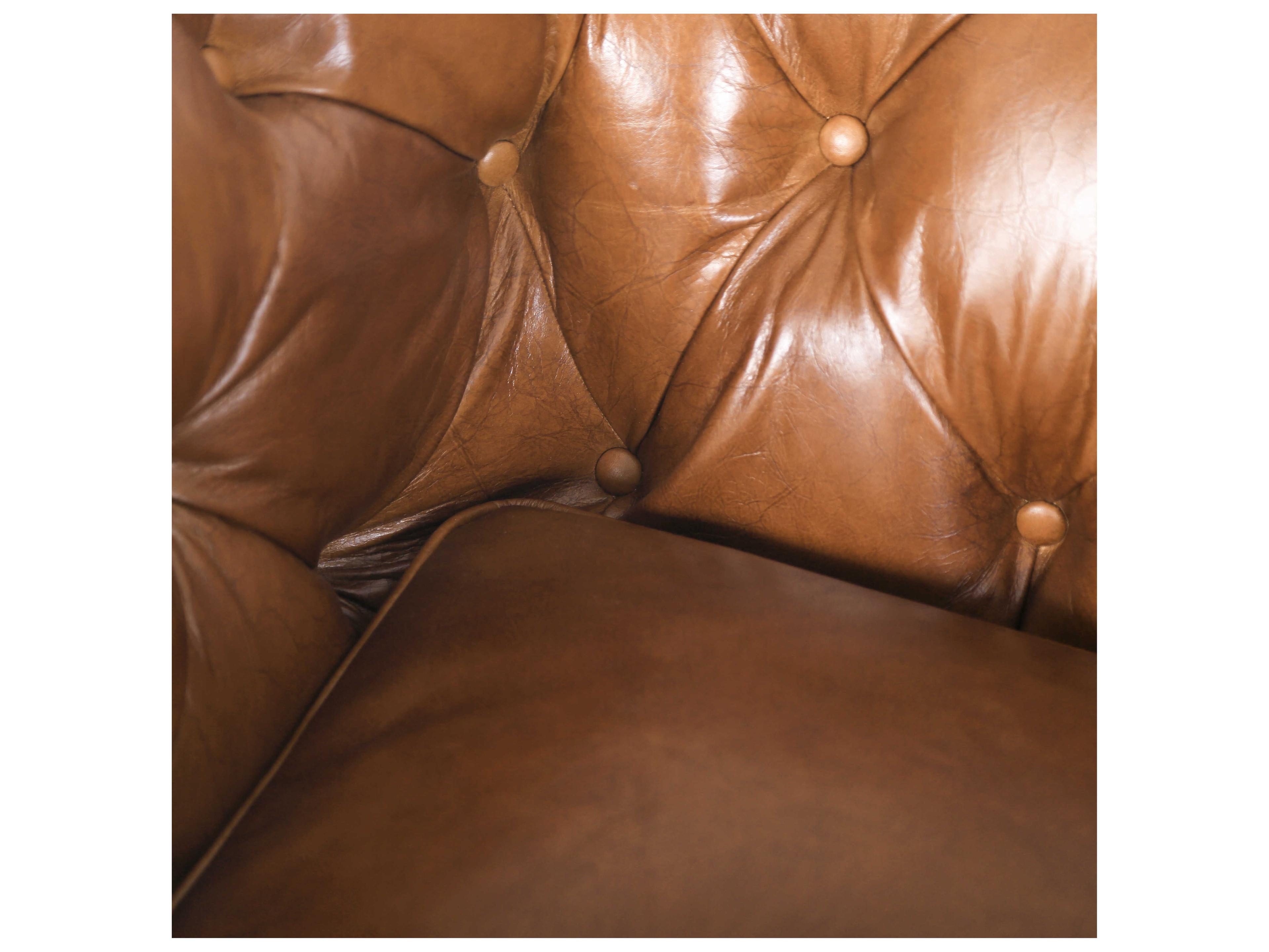 Zentique Arthur Brown Leather Sofa