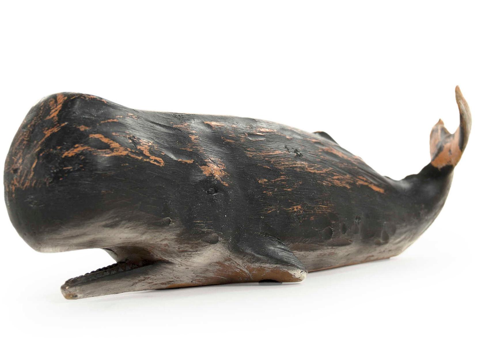 Zentique Distressed Black 5" Sperm Whale Sculpture